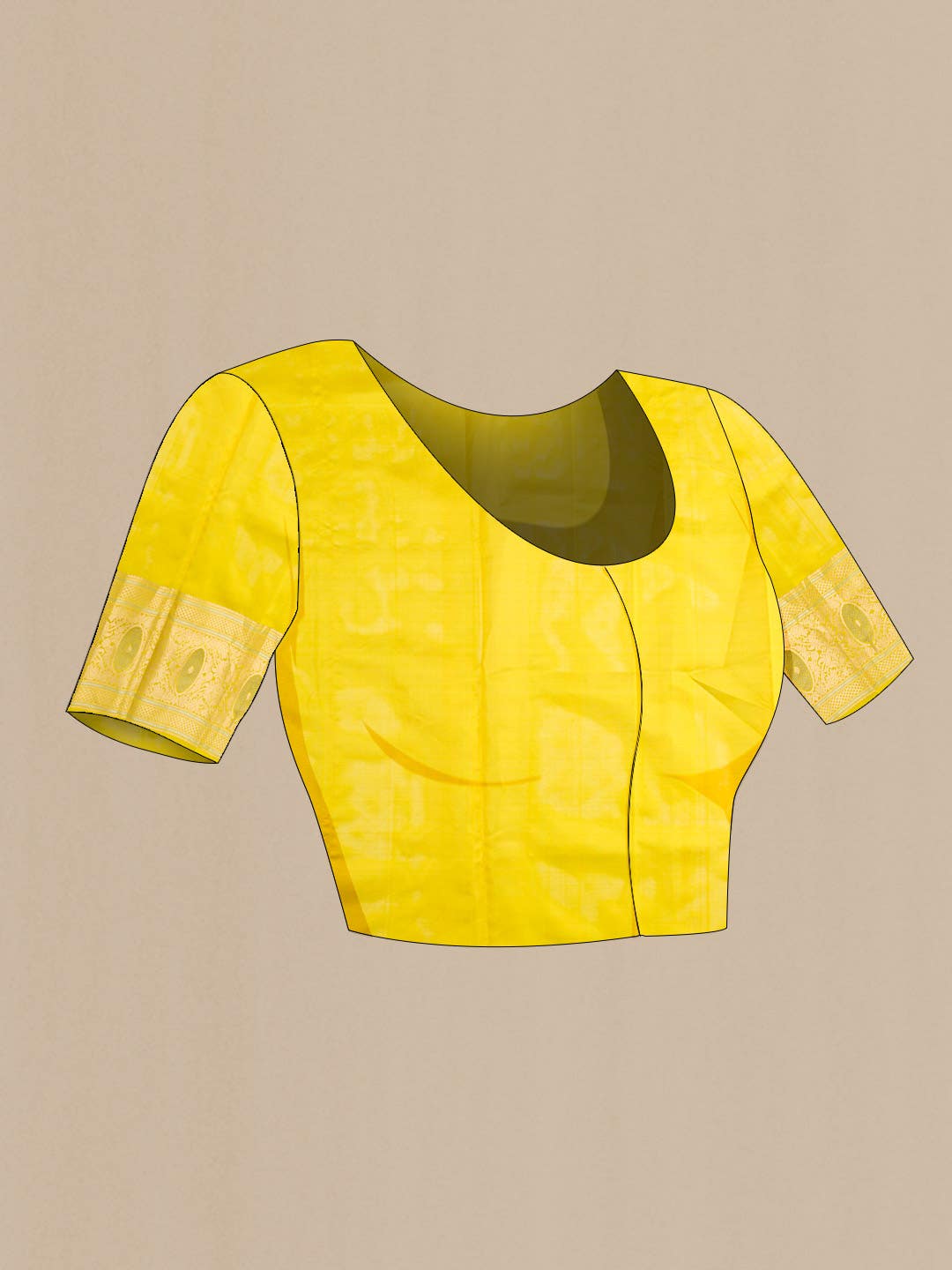 Beige Blended Kora Cotton Saree