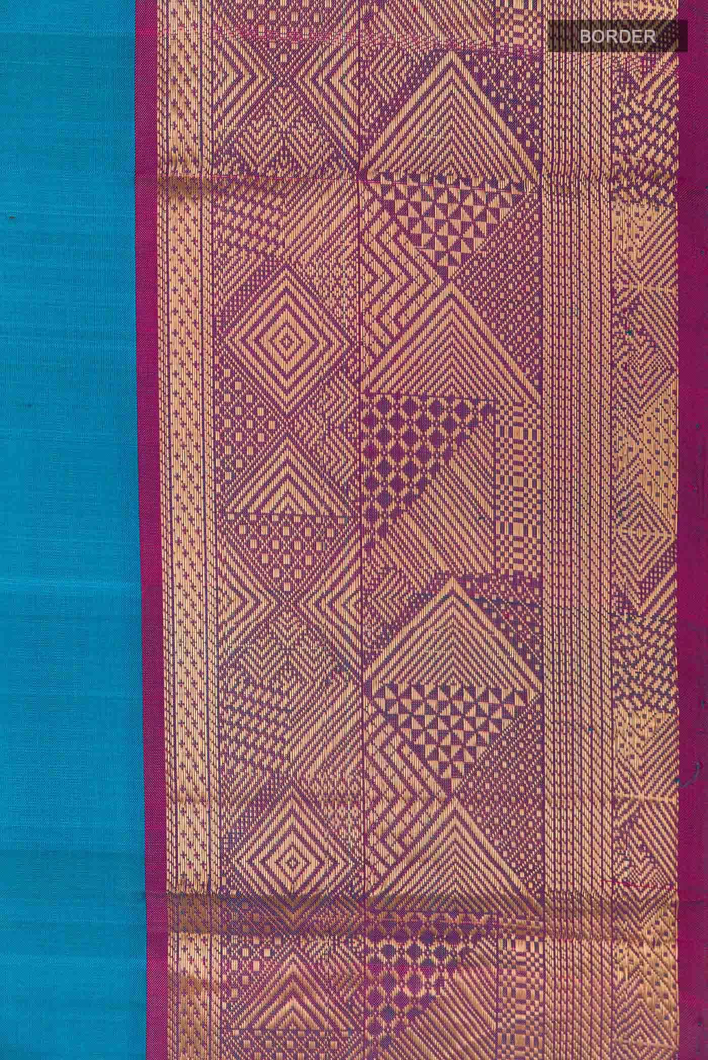 Blue Blended Kora Cotton Saree