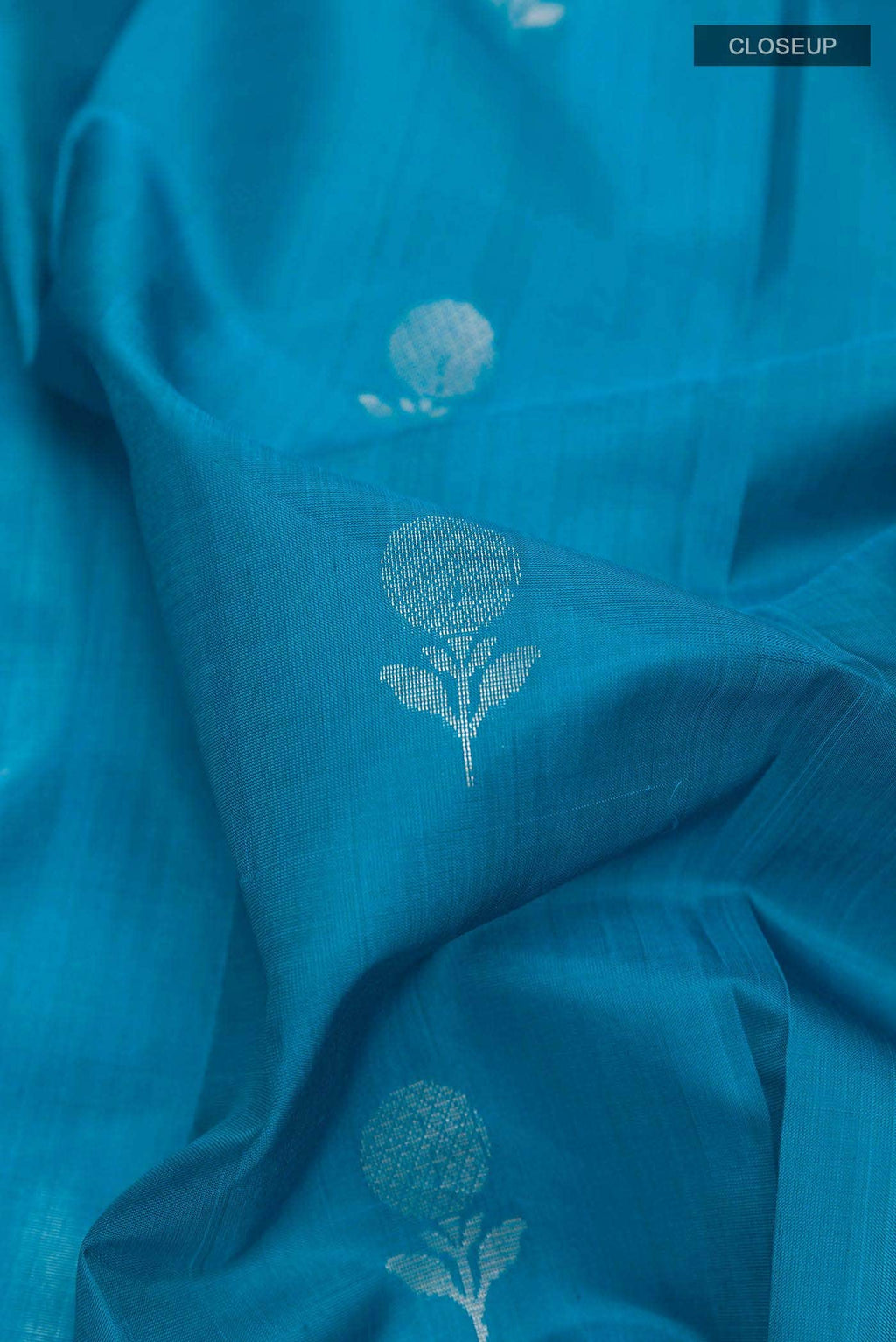 Blue Blended Kora Cotton Saree