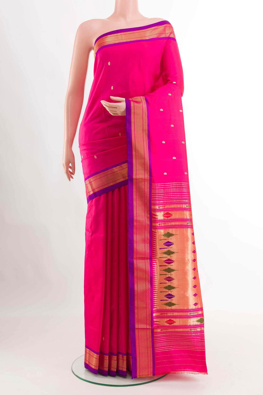 Pink Dual Tone Paithani Silk Saree