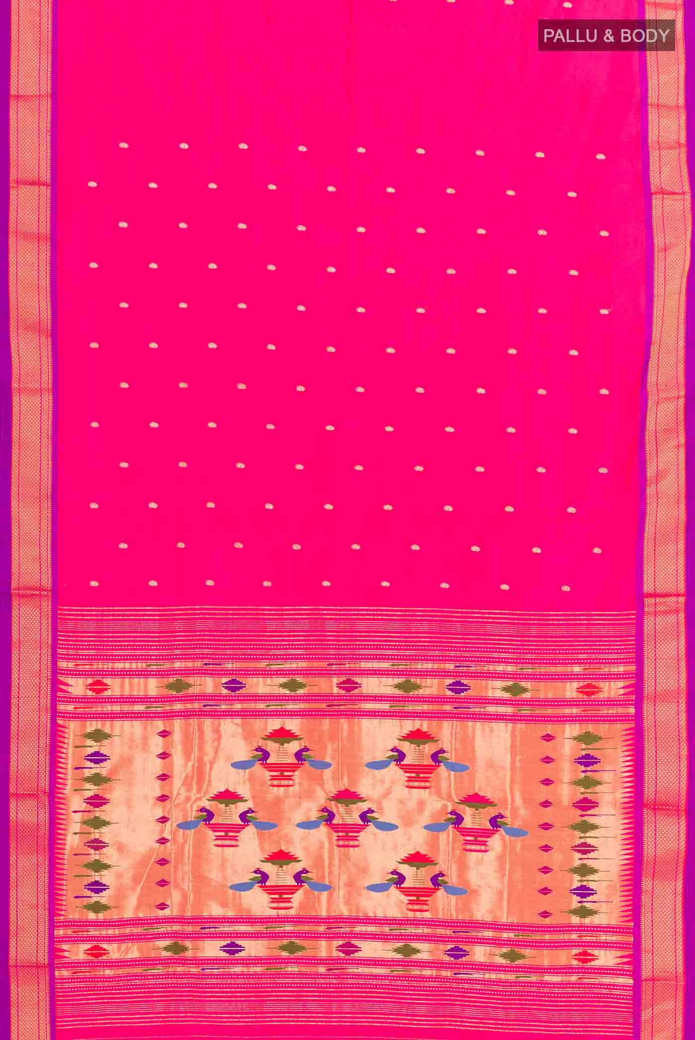 Pink Dual Tone Paithani Silk Saree