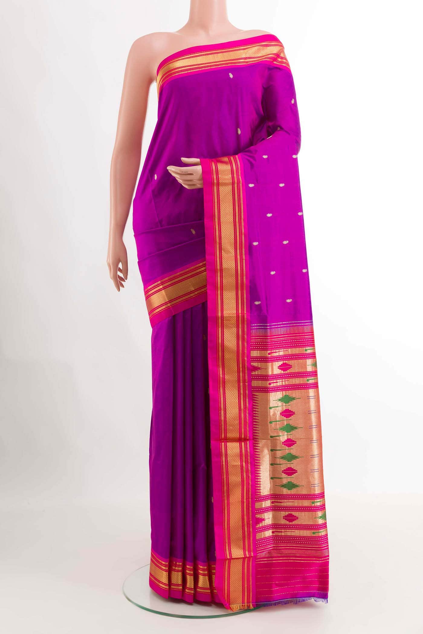 Purple Paithani Silk Saree