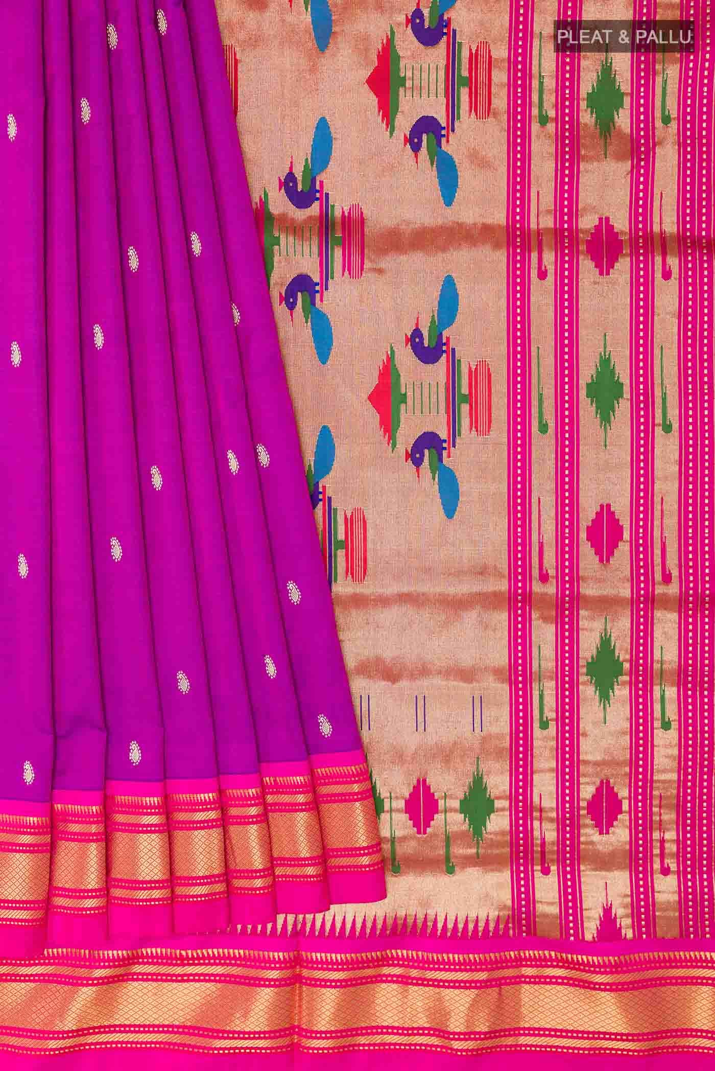 Purple Paithani Silk Saree