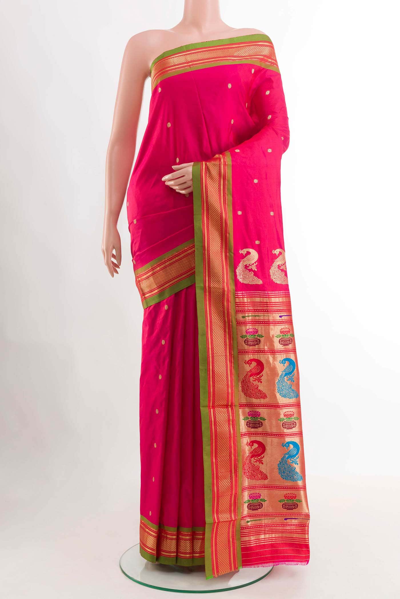 Pink Paithani Silk Saree