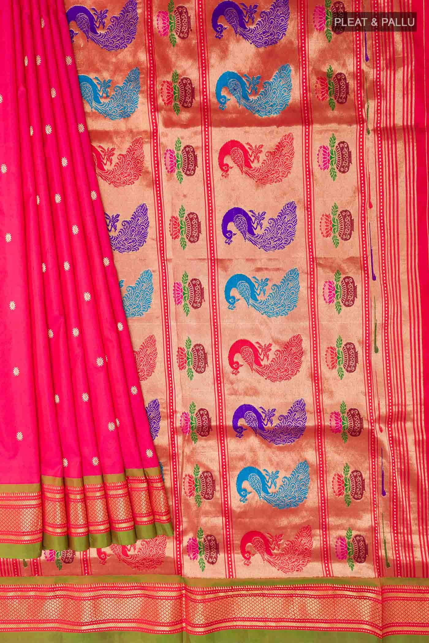 Pink Paithani Silk Saree