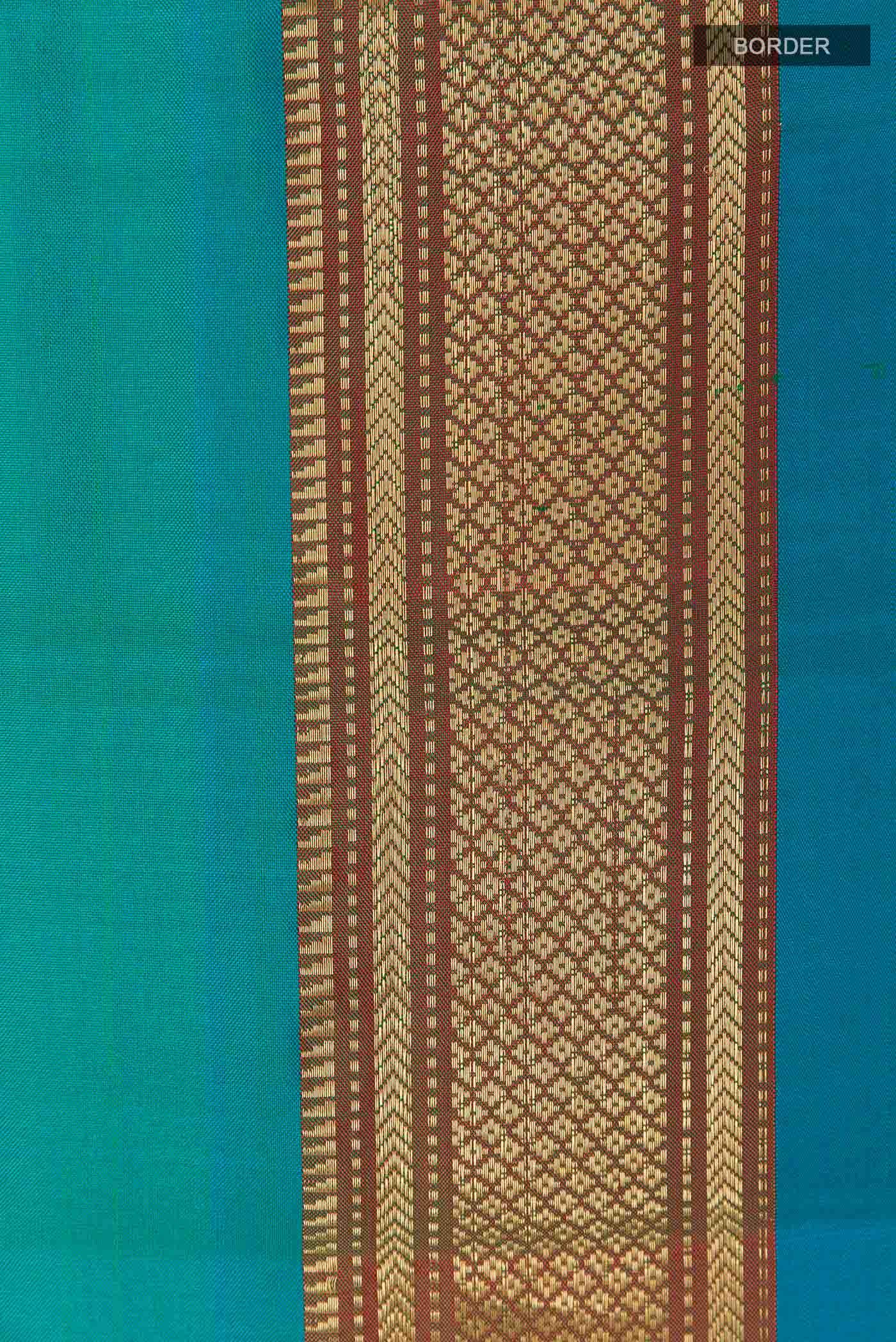 Peacock Blue Dual Tone Paithani Silk Saree