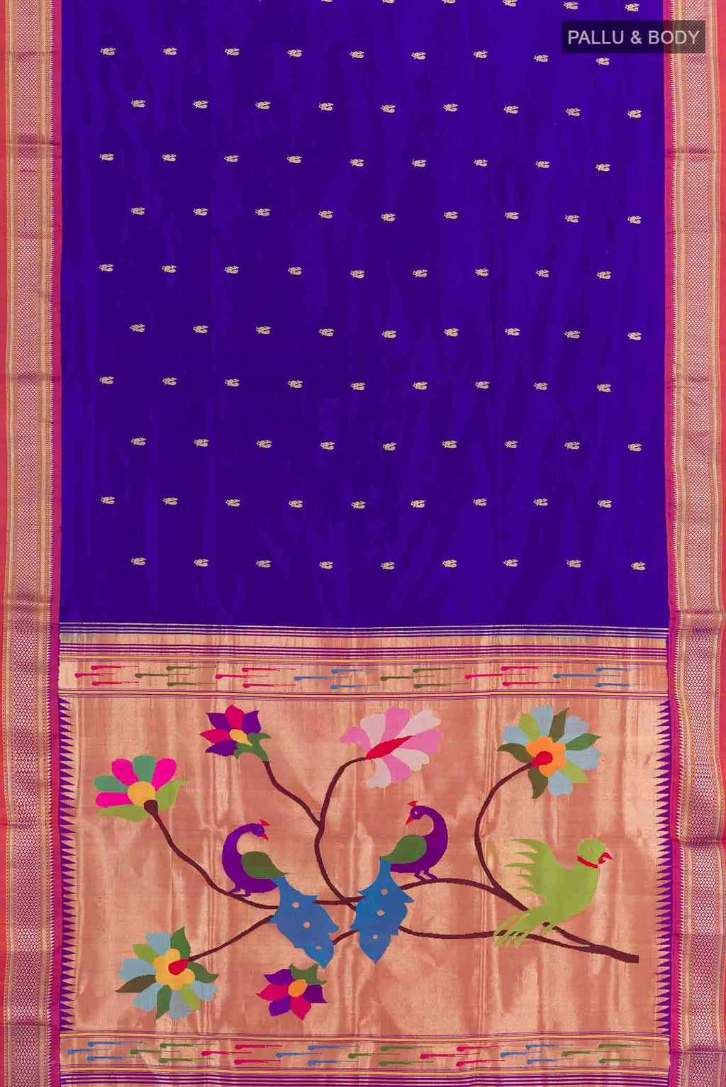 Navy Blue Paithani Silk Saree
