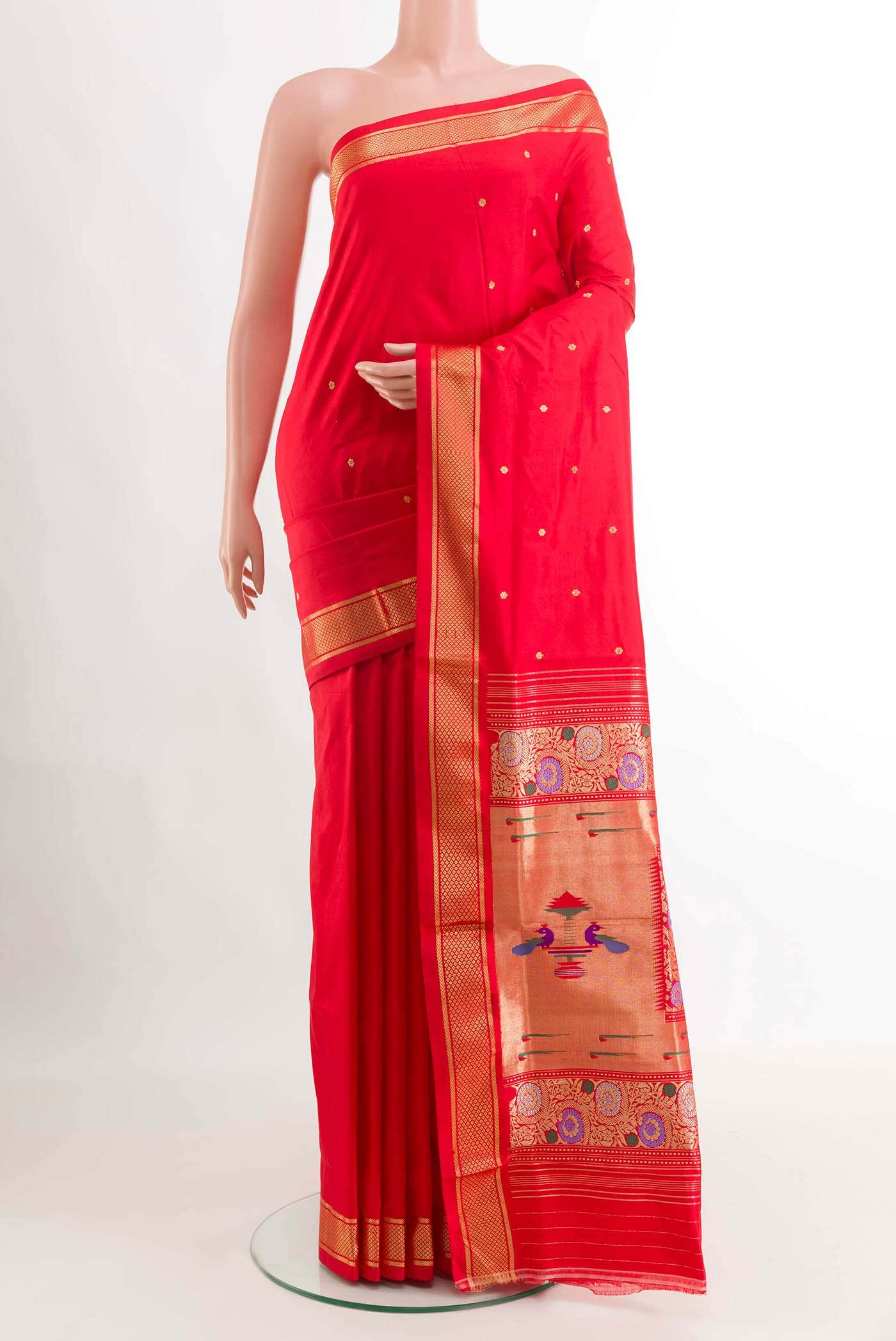Red Paithani Silk Saree