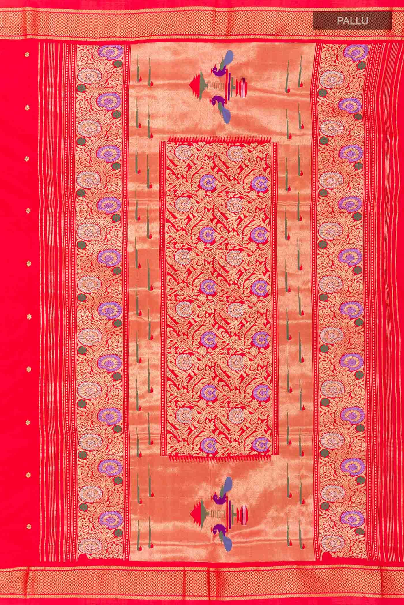 Red Paithani Silk Saree