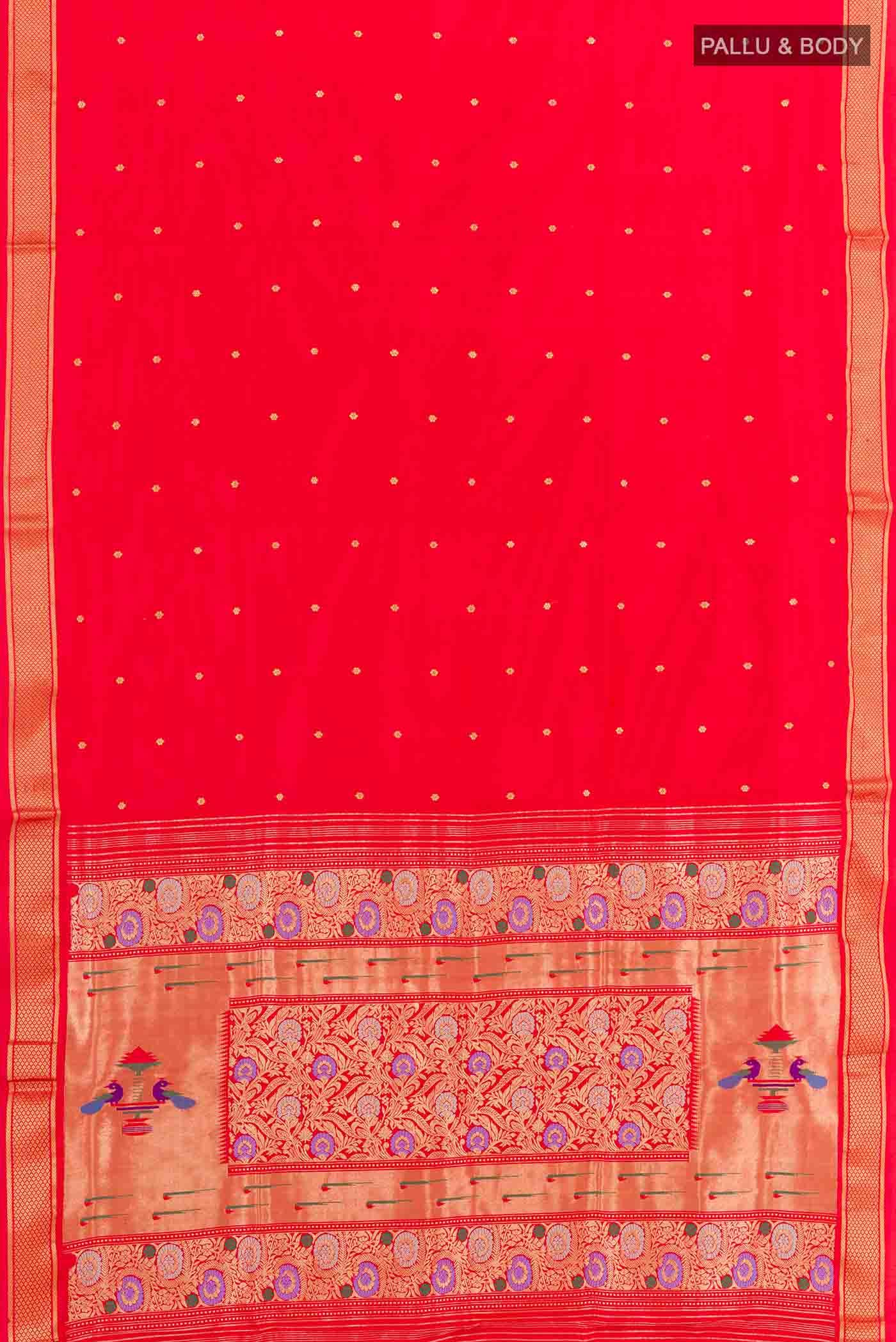 Red Paithani Silk Saree