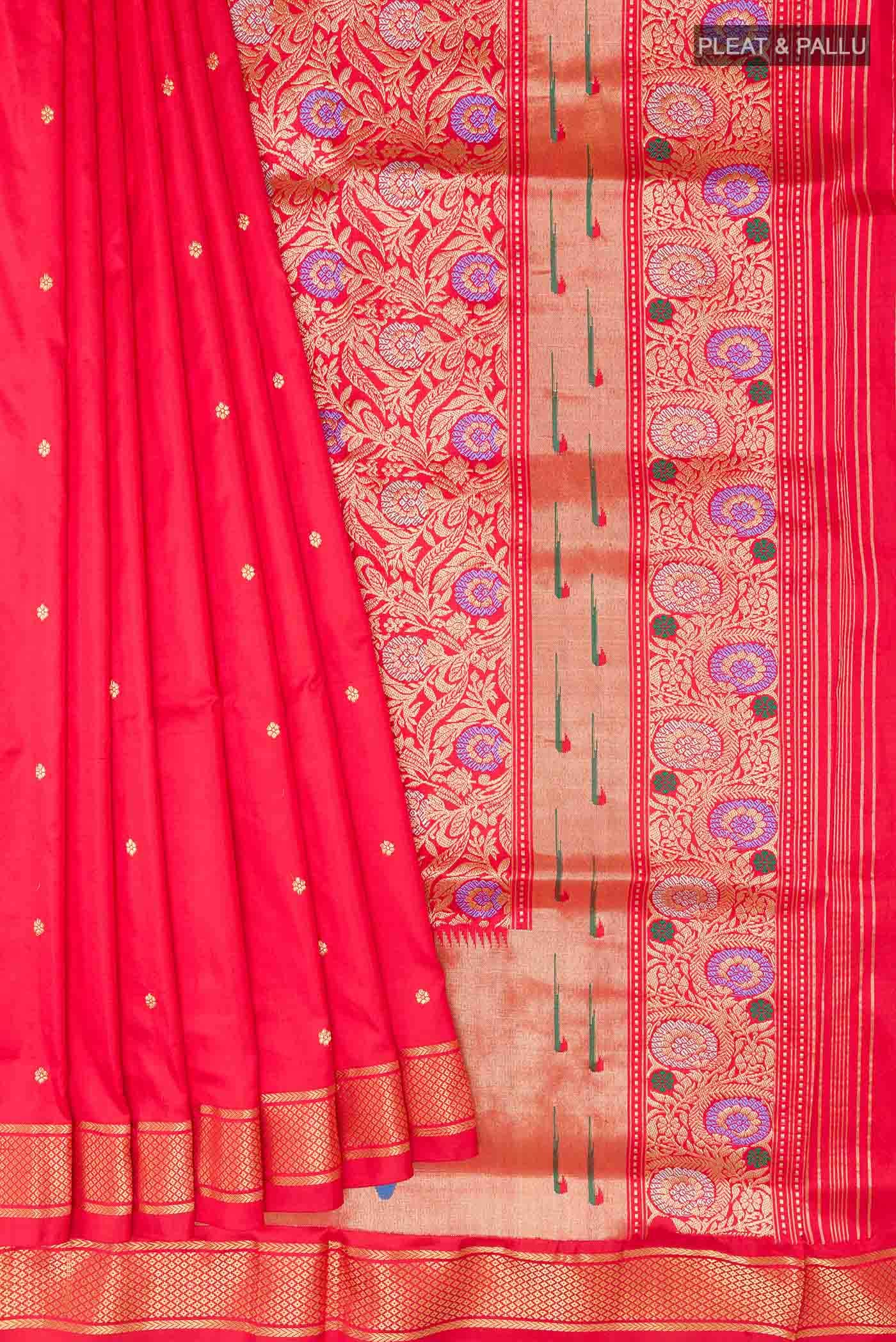 Red Paithani Silk Saree