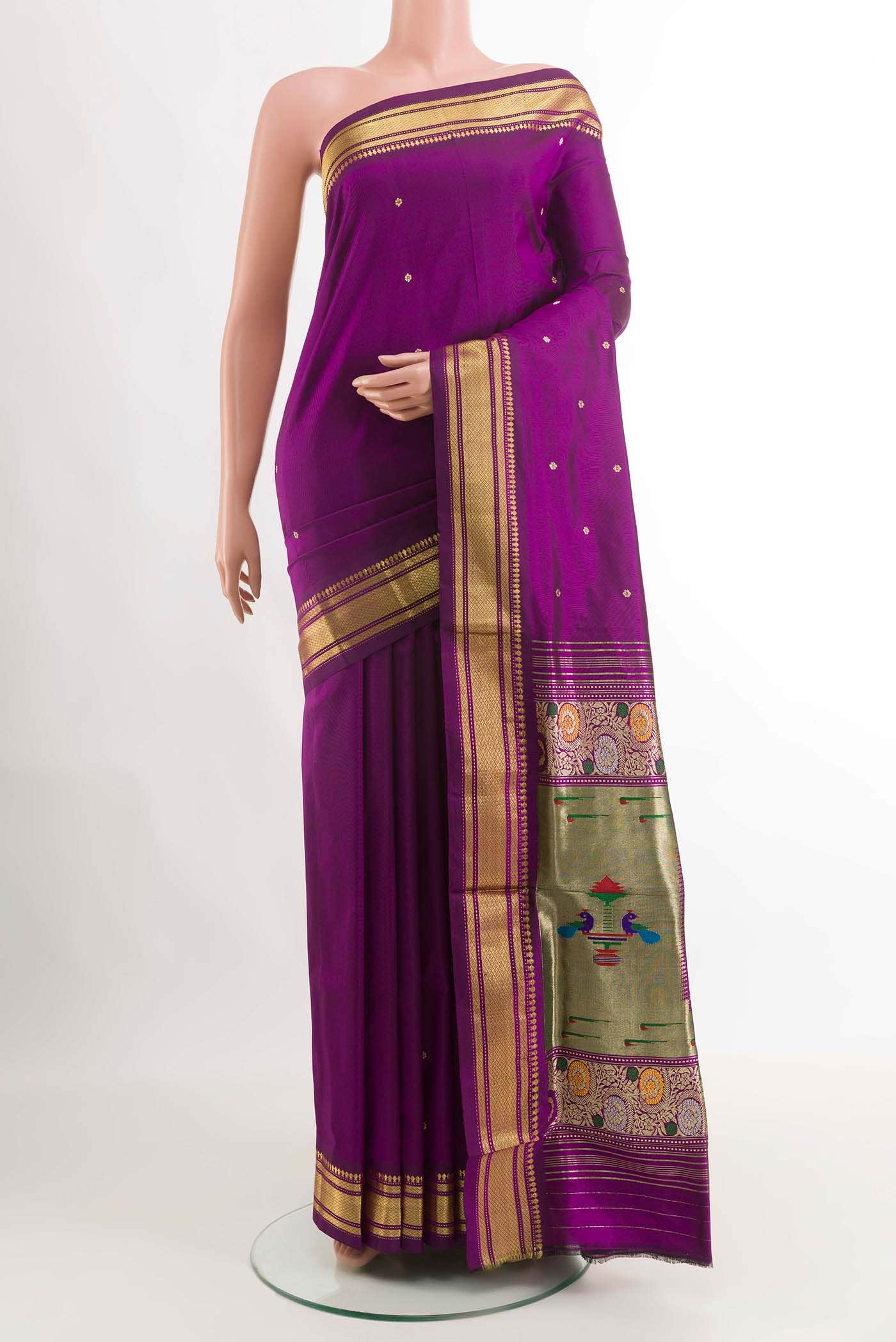 Purple Paithani Silk Saree