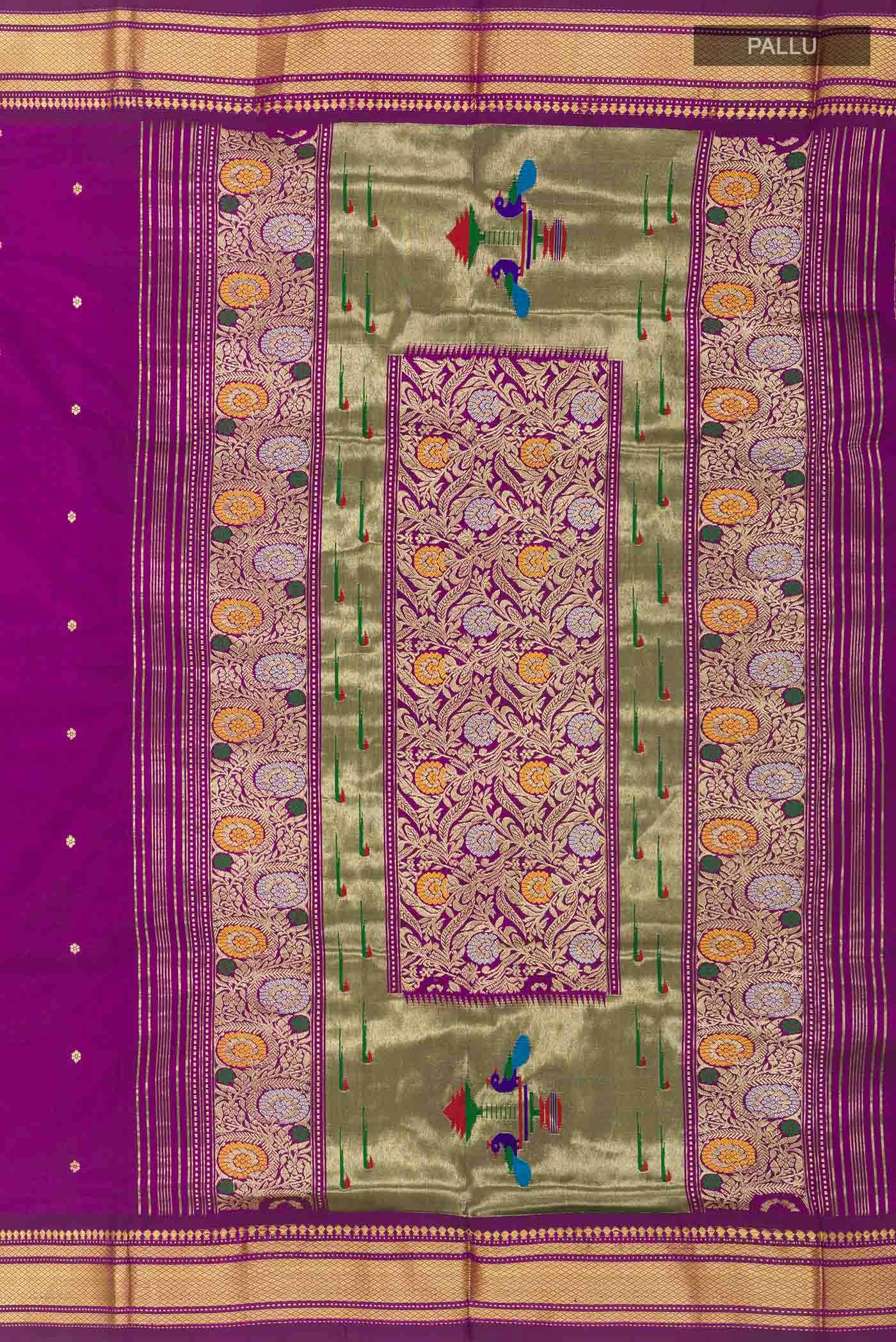 Purple Paithani Silk Saree