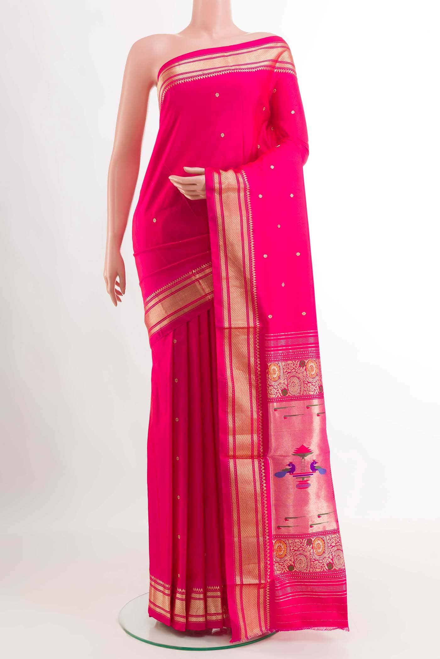Pink Paithani Silk Saree