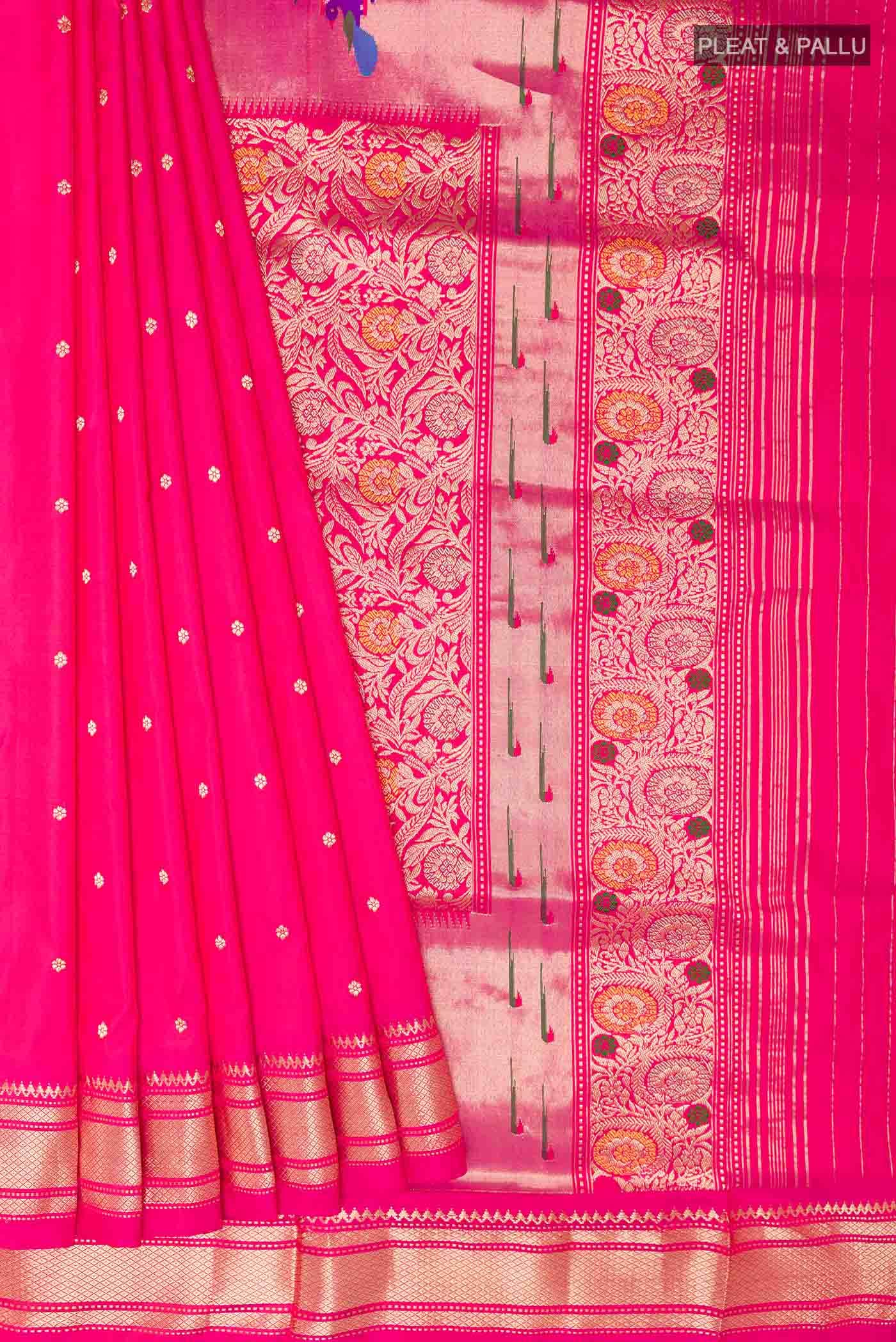 Pink Paithani Silk Saree