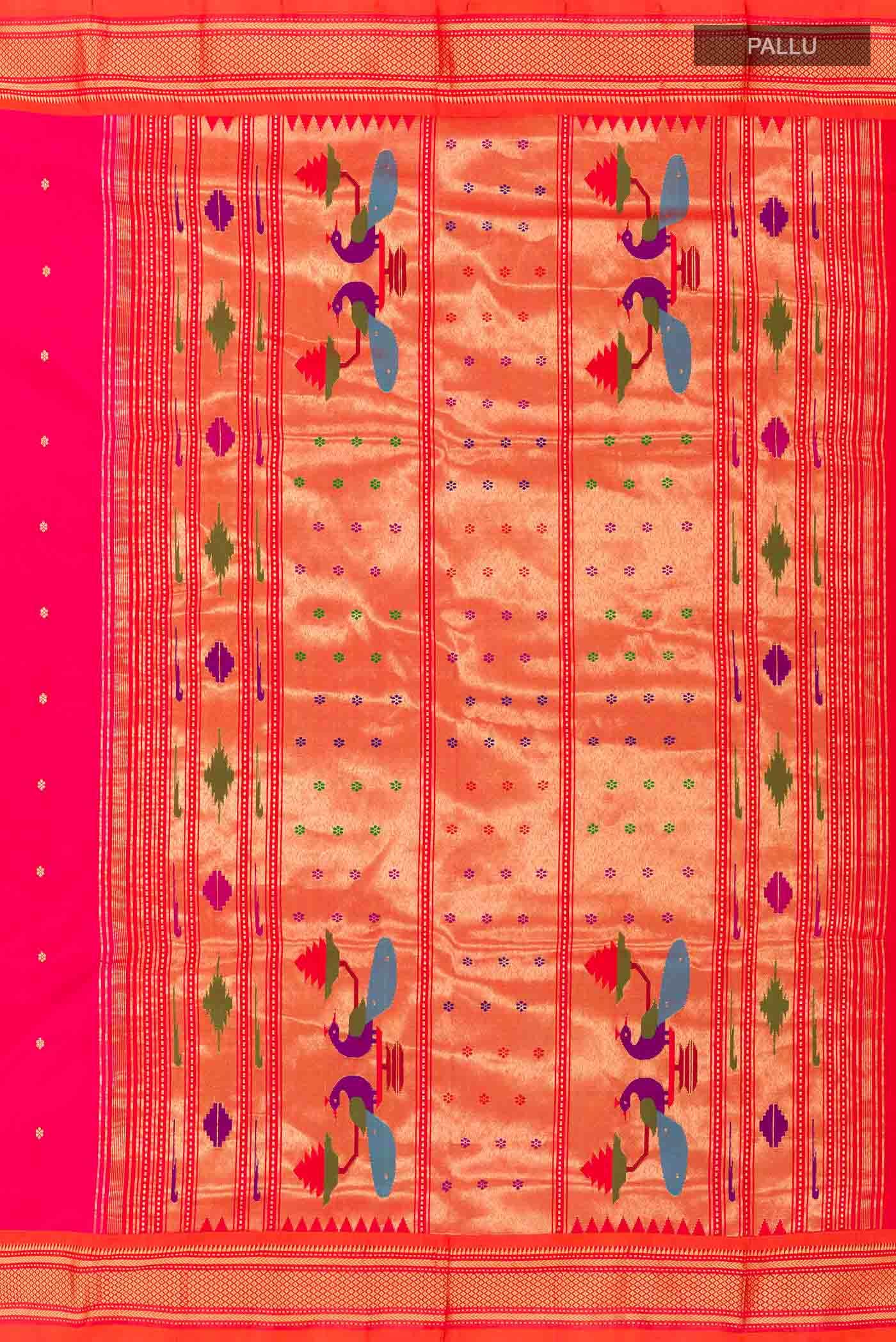 Pink Paithani Silk Saree
