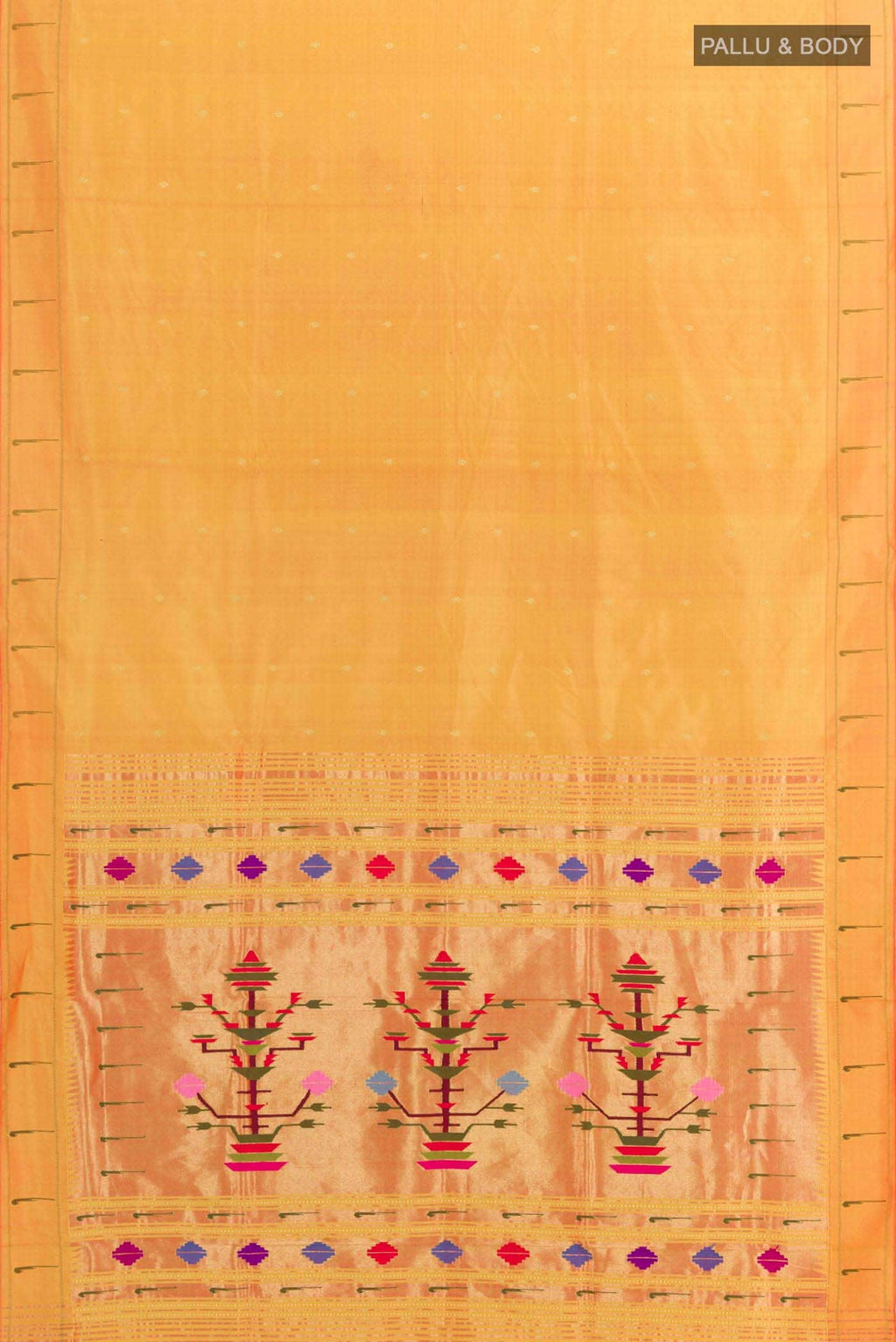 Orange Dual Tone Paithani Silk Saree