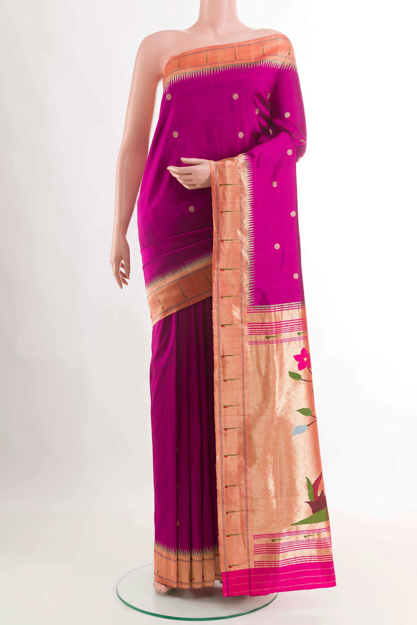Purple Paithani Silk Saree