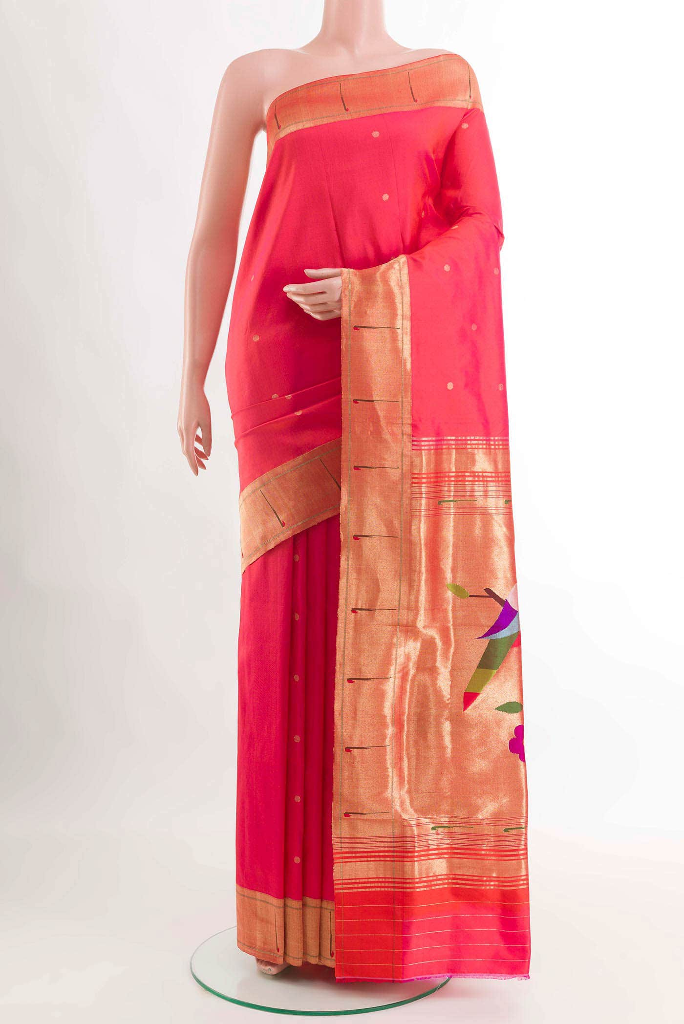 Pink Dual Tone Paithani Silk Saree