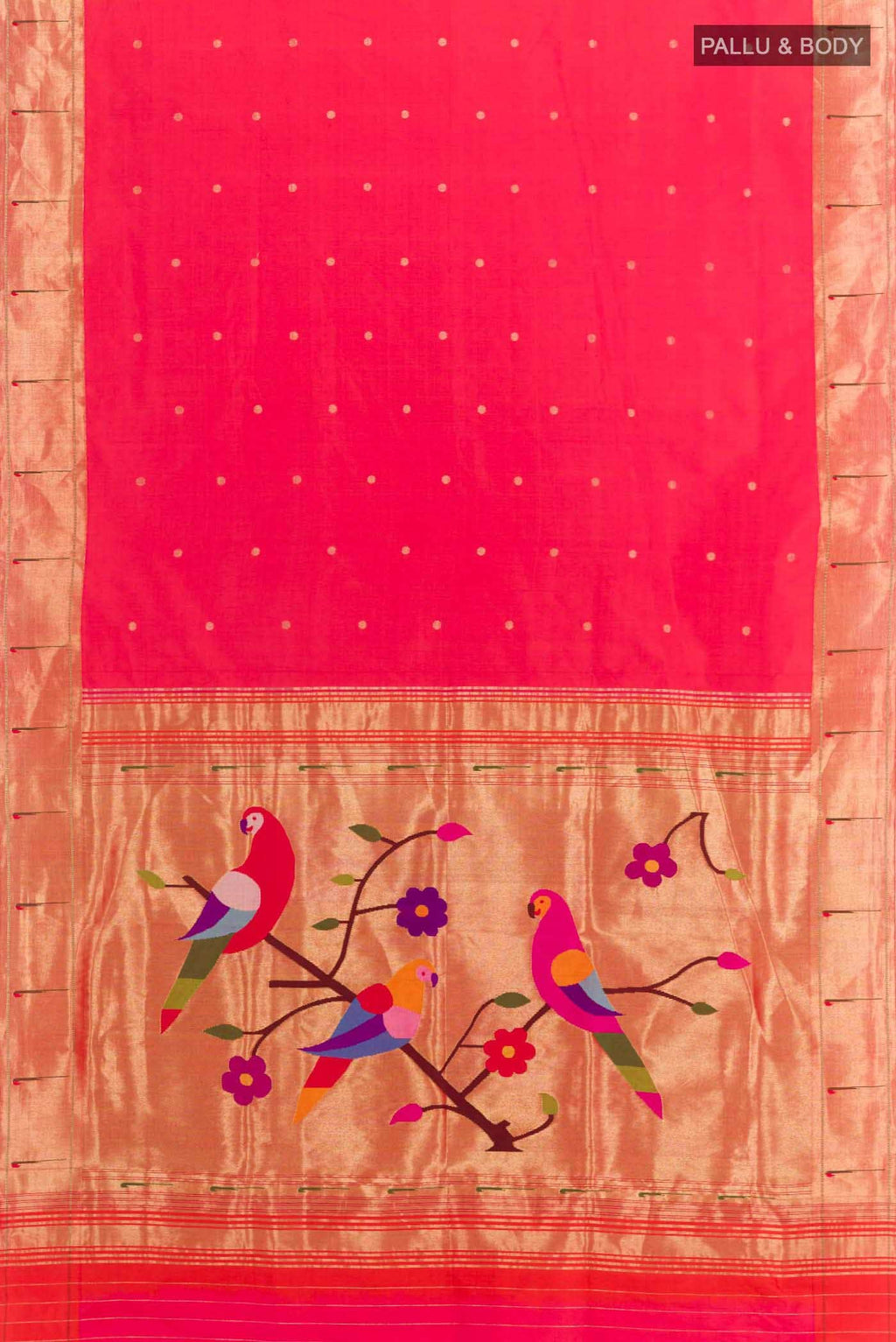Pink Dual Tone Paithani Silk Saree