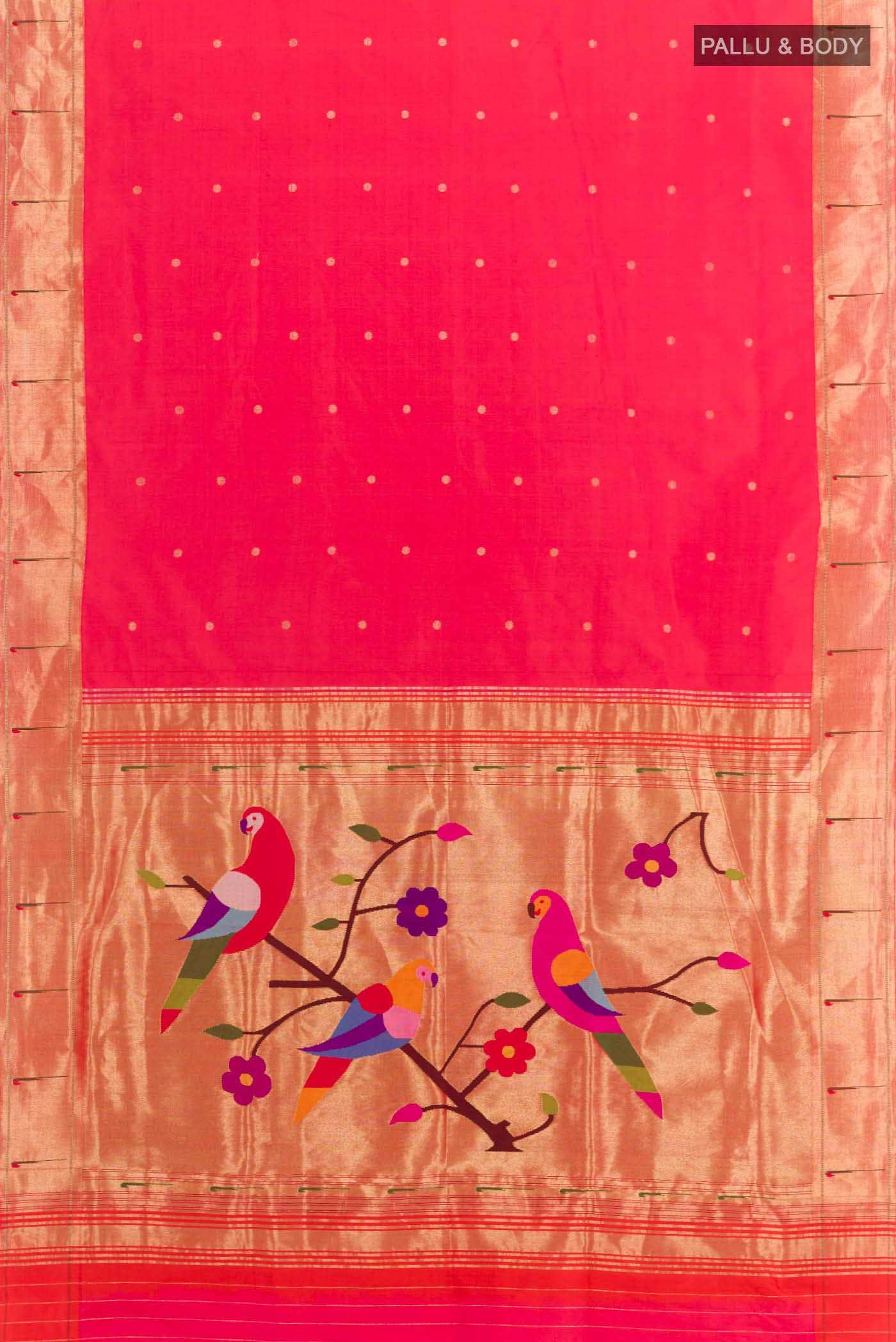 Pink Dual Tone Paithani Silk Saree