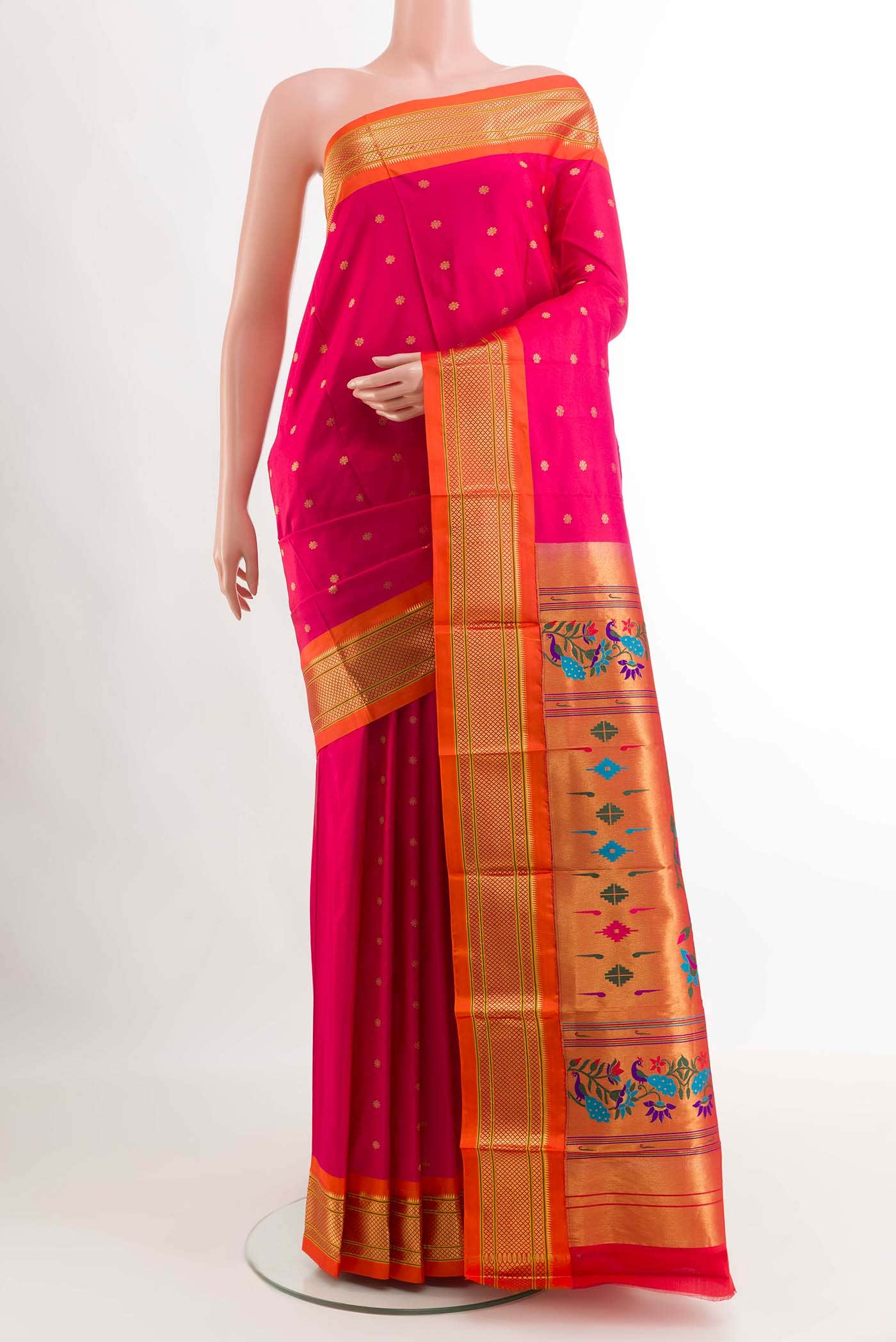 Pink Paithani Silk Saree