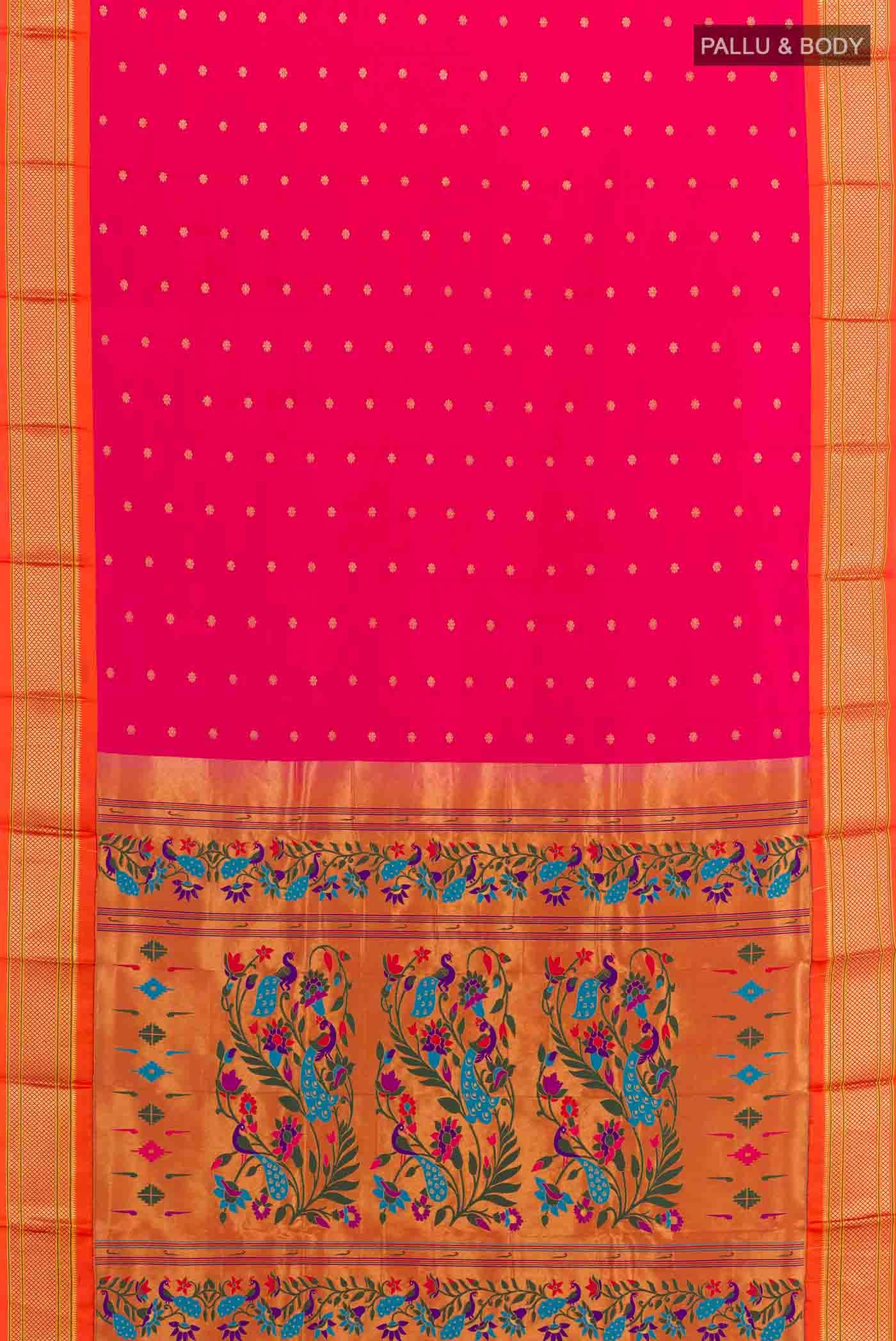 Pink Paithani Silk Saree