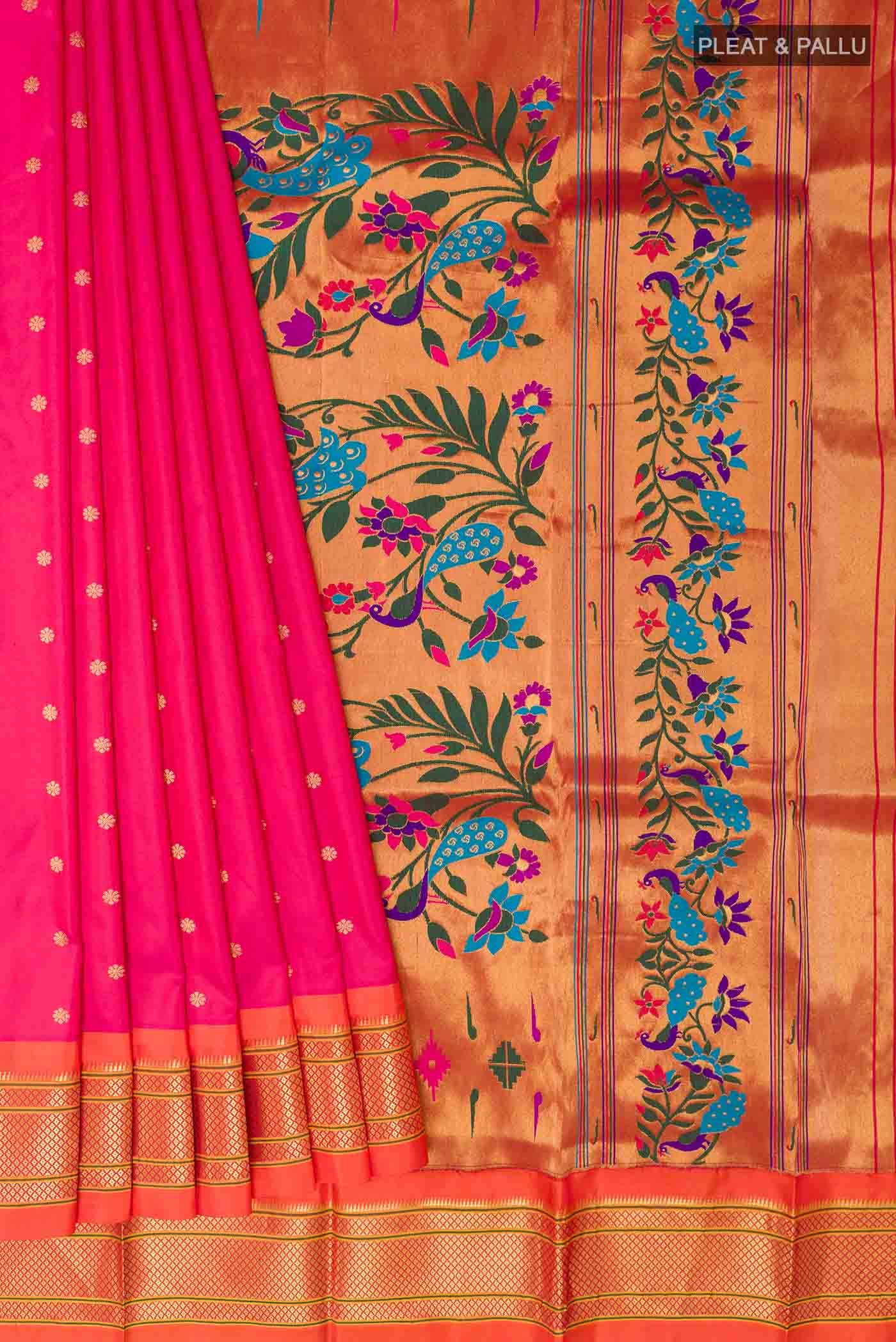 Pink Paithani Silk Saree