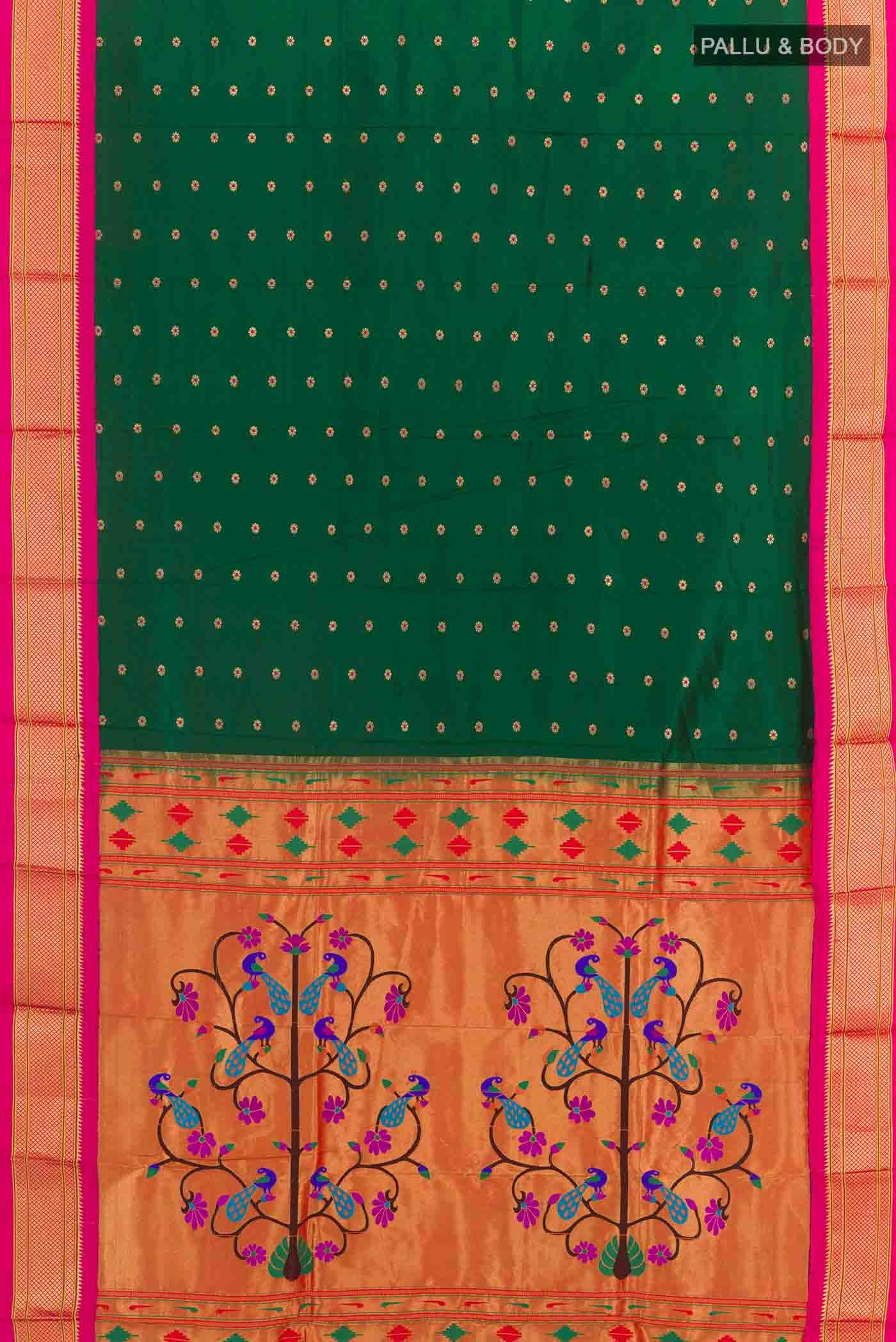 Green Paithani Silk Saree