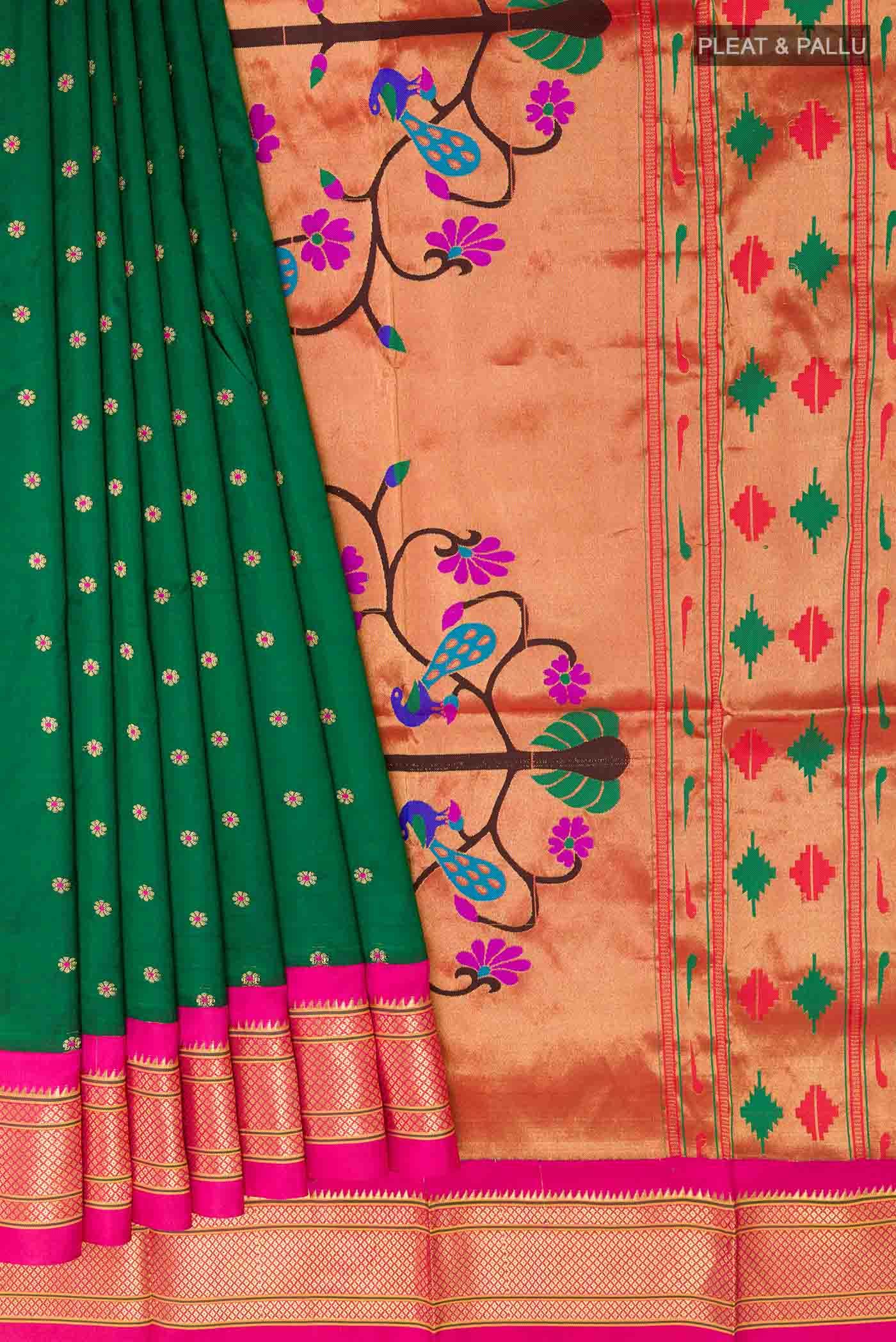 Green Paithani Silk Saree