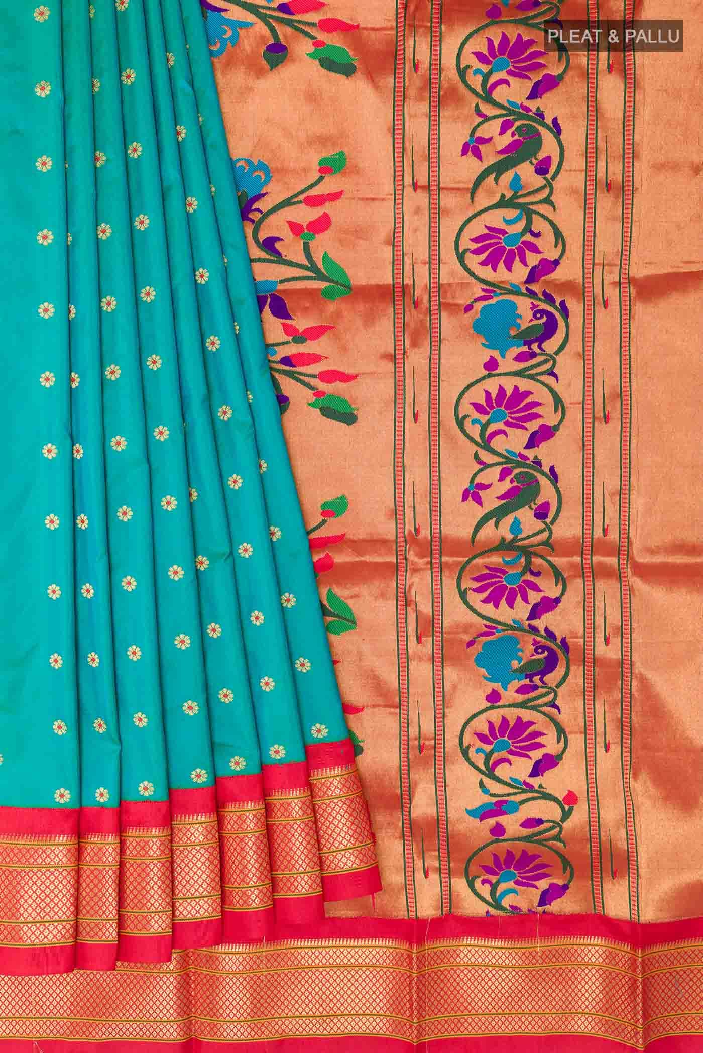 Sea Green Paithani Silk Saree
