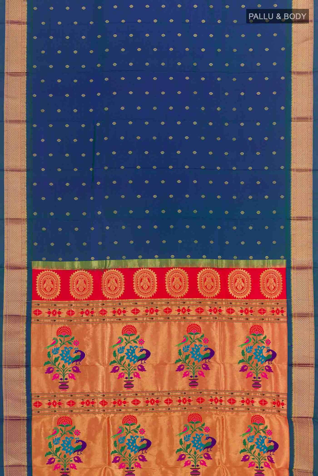 Peacock Blue Paithani Silk Saree