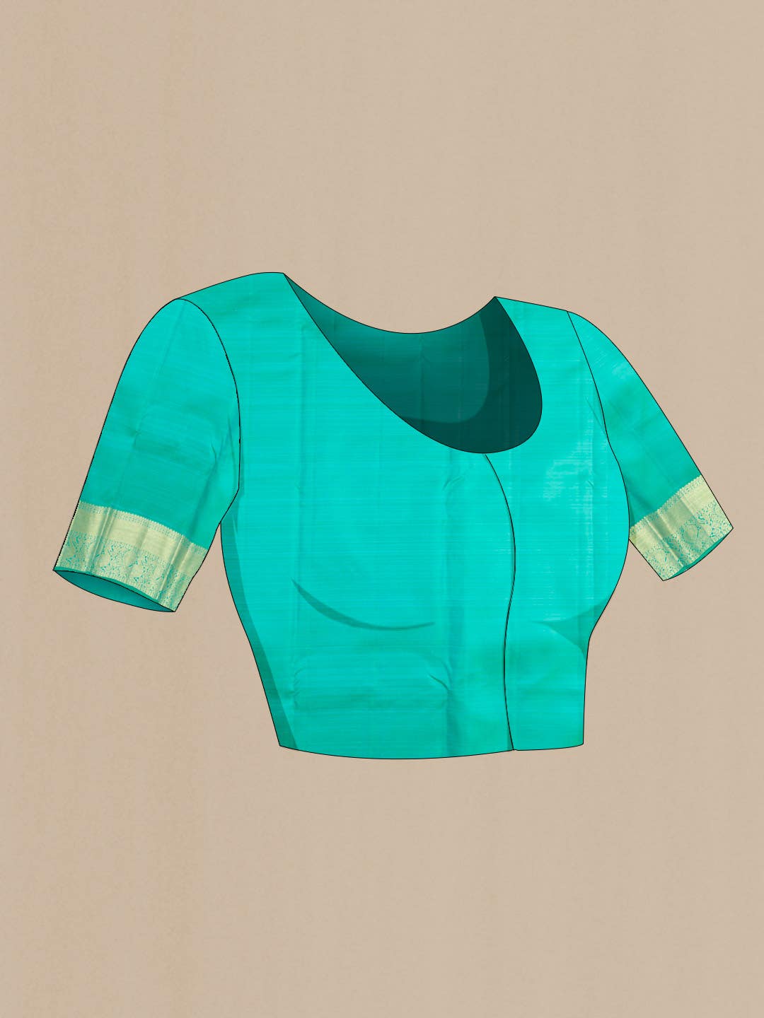 Sea Green Kanchipuram Silk Saree