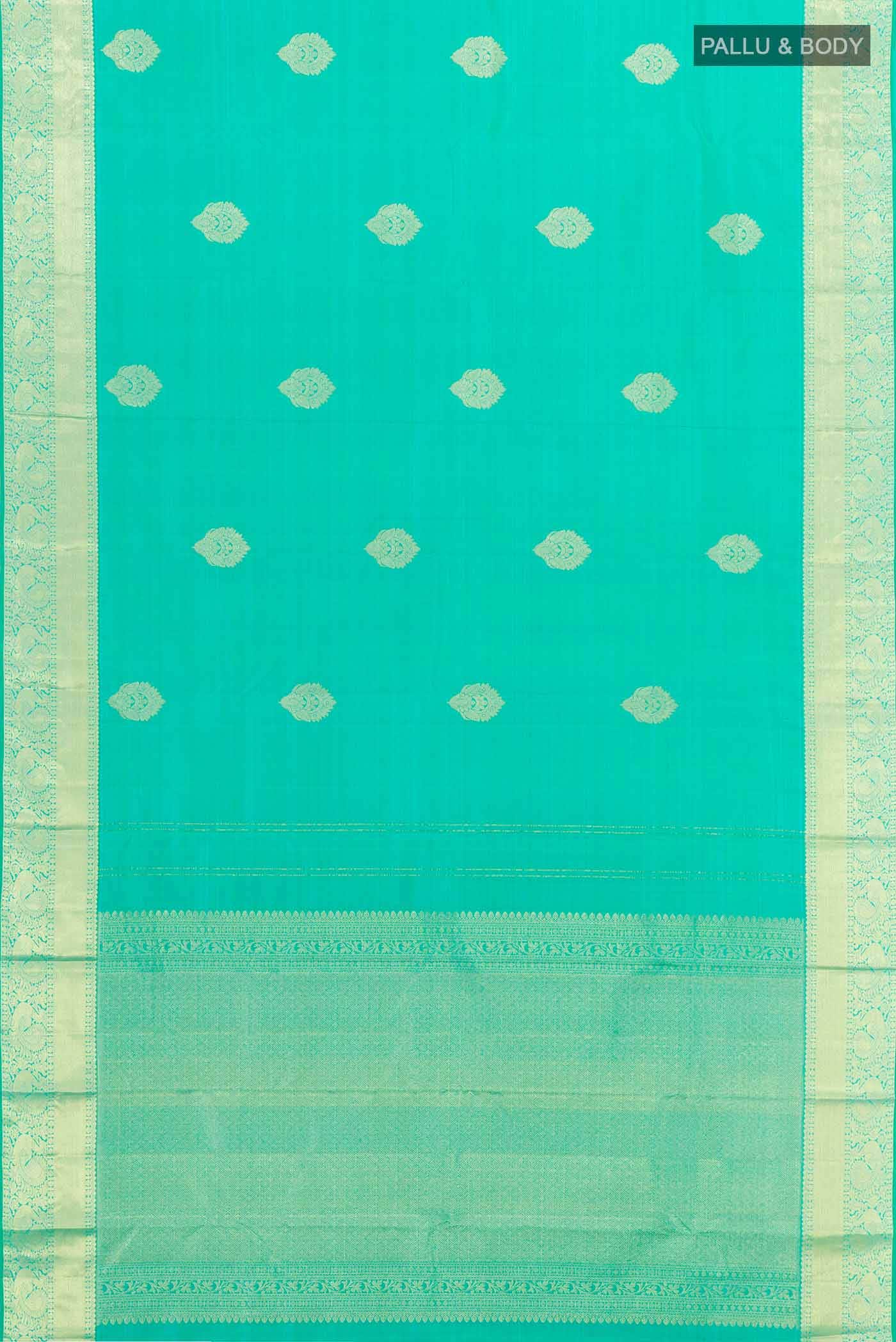 Sea Green Kanchipuram Silk Saree