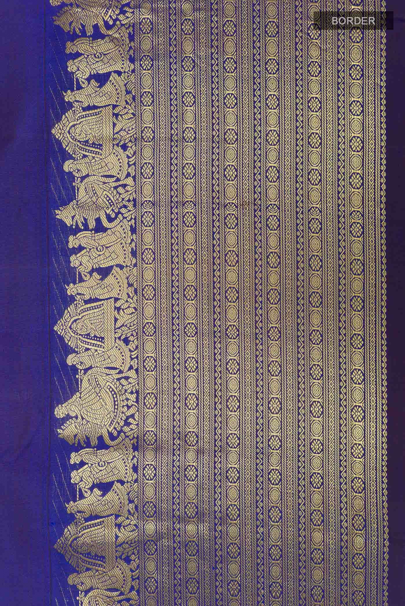 Navy Blue Kanchipuram Silk Saree