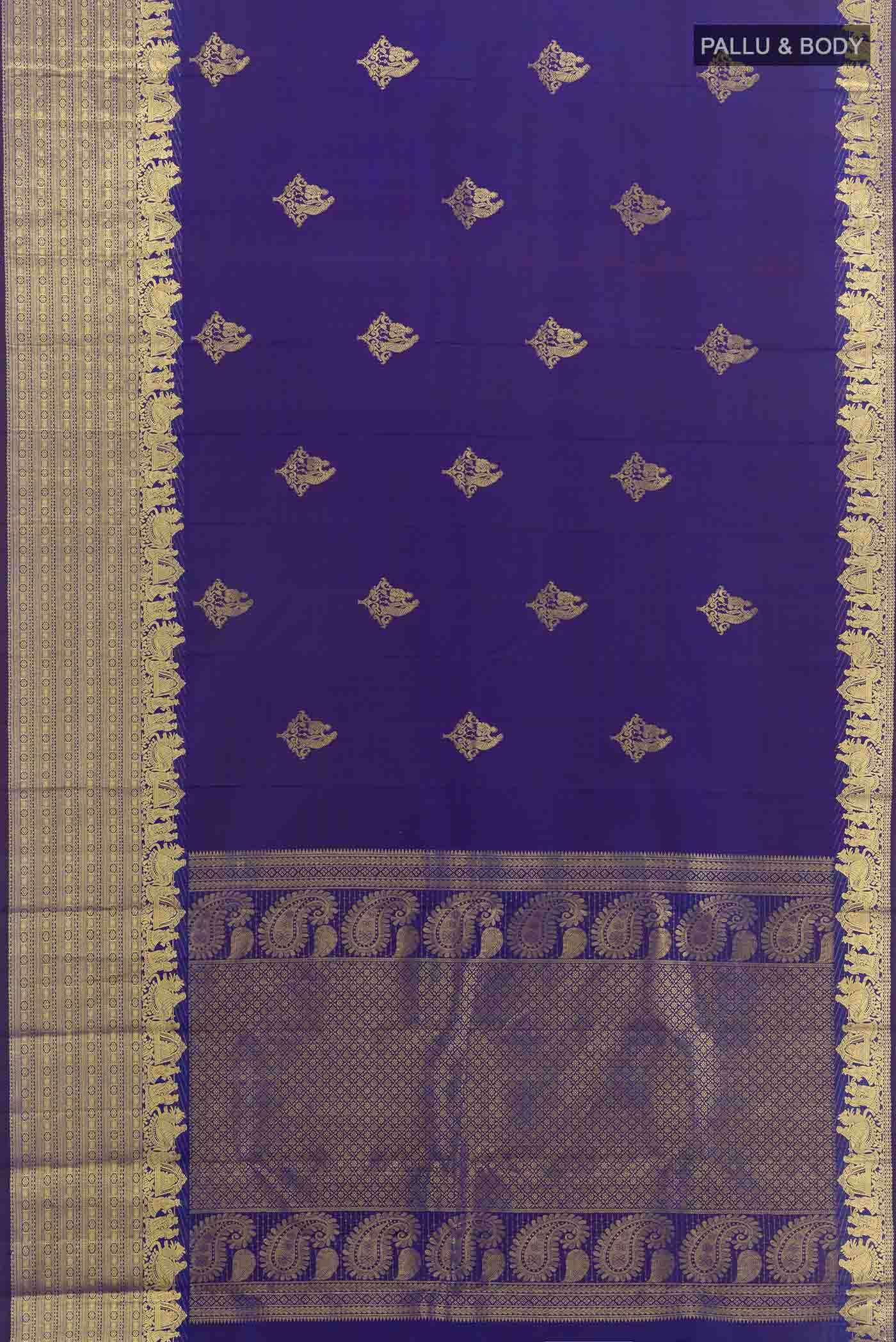 Navy Blue Kanchipuram Silk Saree