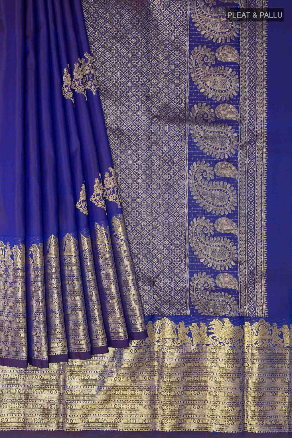 Navy Blue Kanchipuram Silk Saree