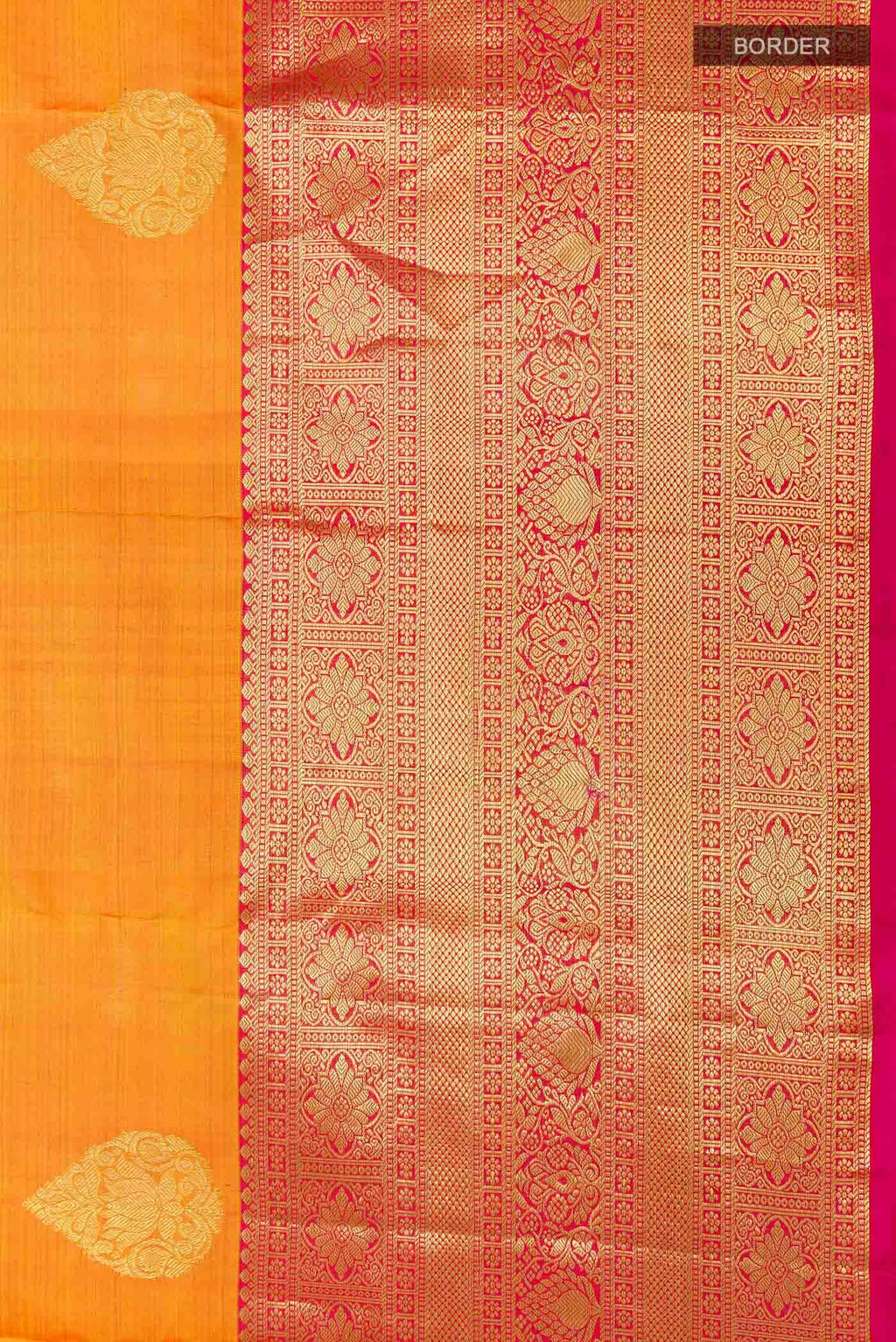 Brick Orange Kanchipuram Silk Saree