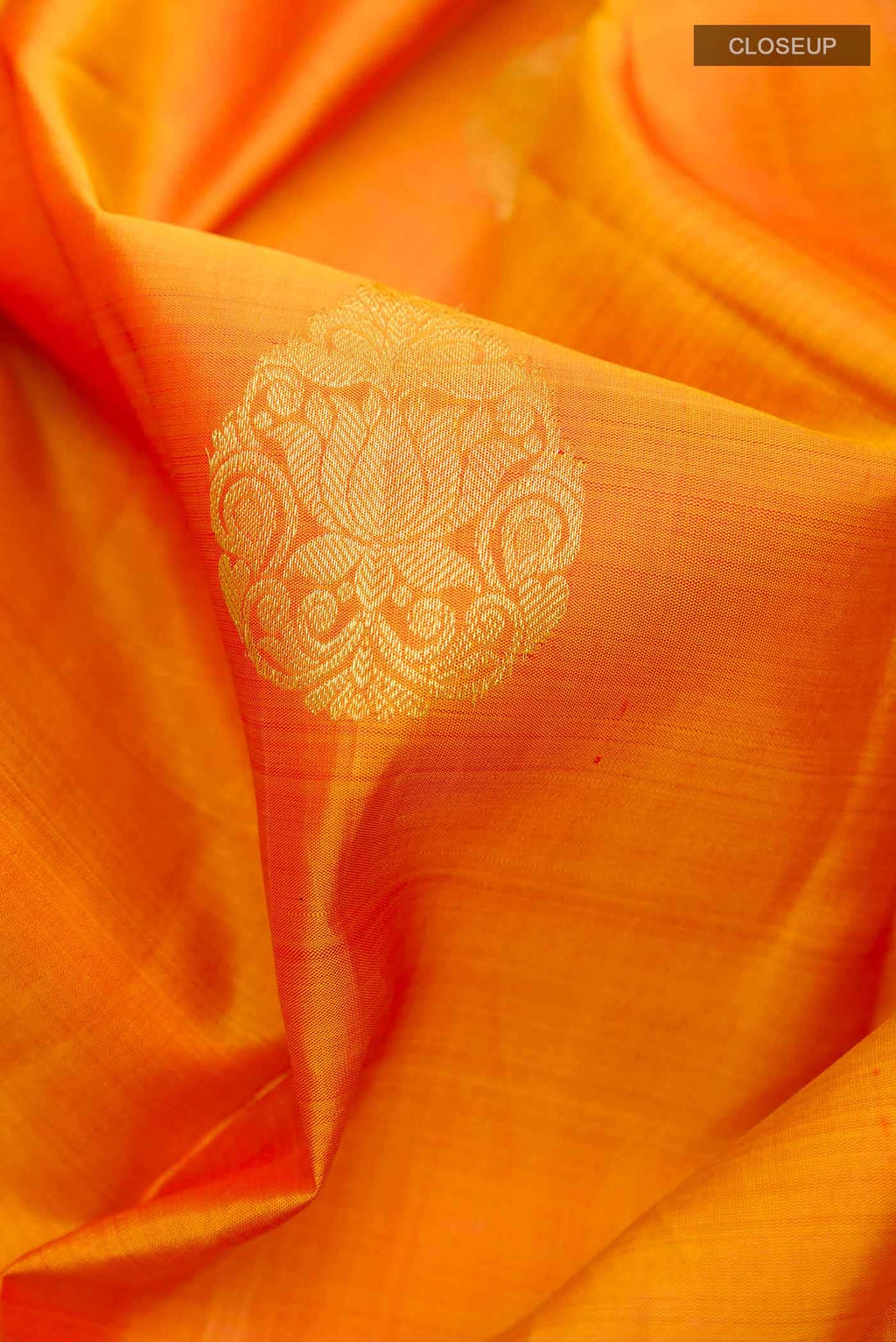 Brick Orange Kanchipuram Silk Saree