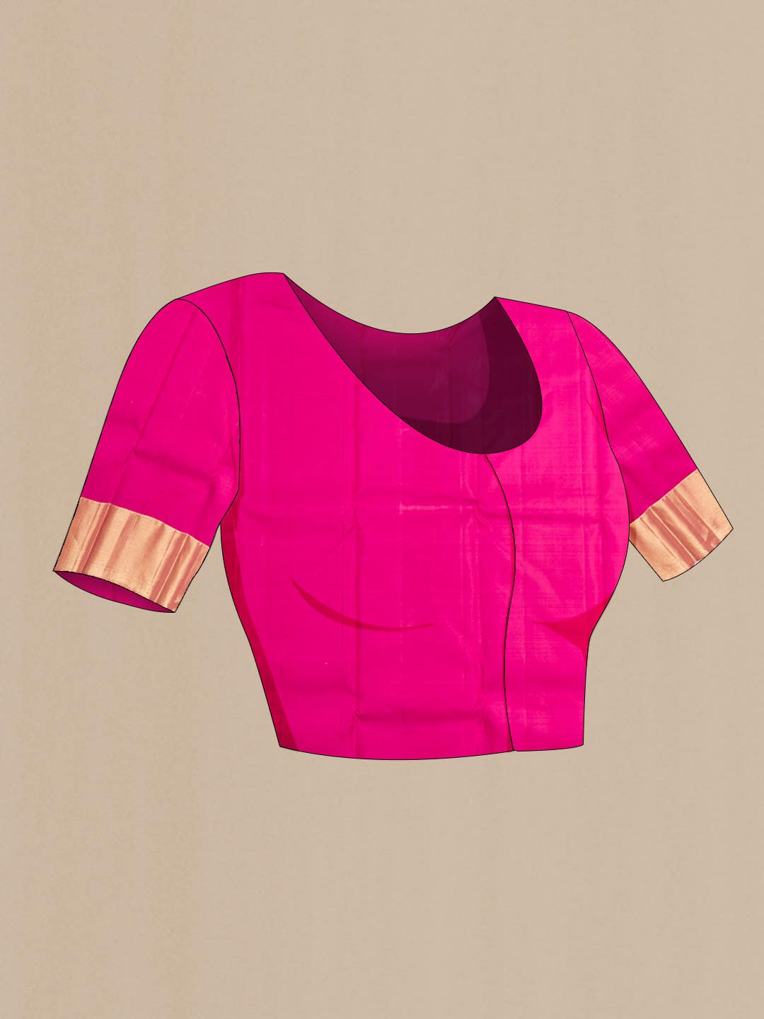 Dark Pink Kanchipuram Silk Saree