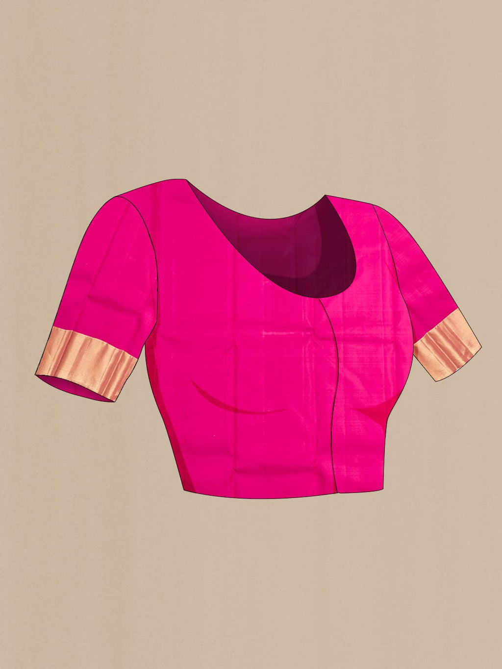 Dark Pink Kanchipuram Silk Saree