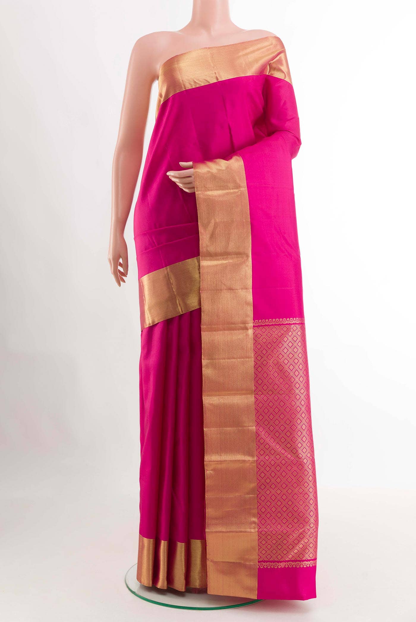 Dark Pink Kanchipuram Silk Saree