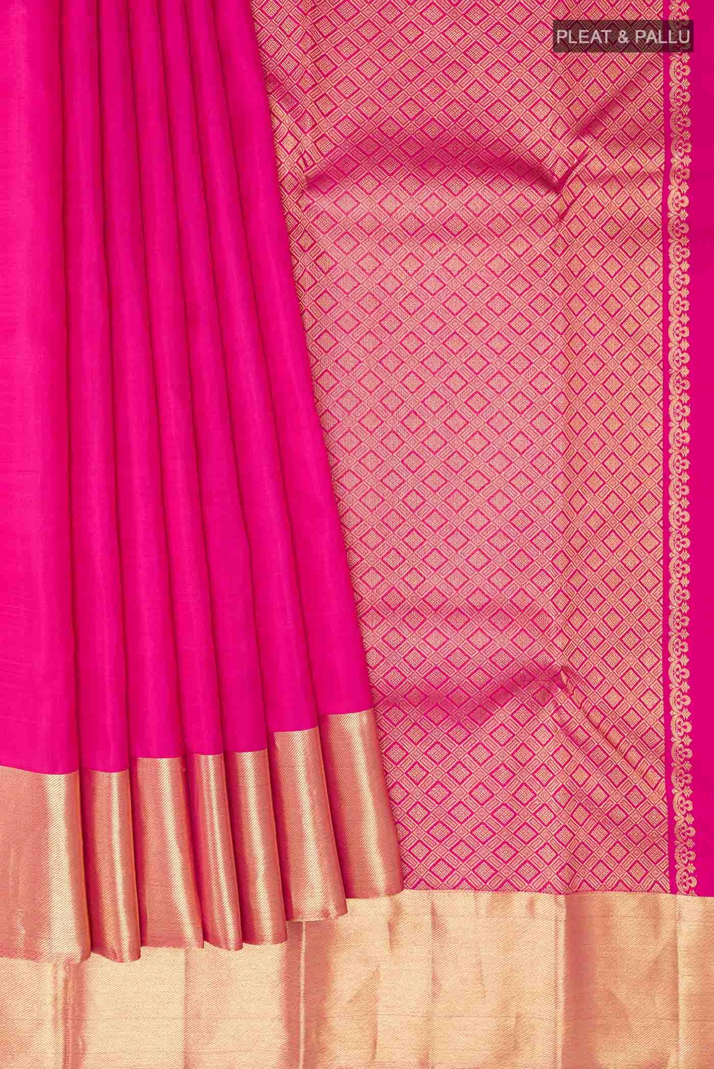 Dark Pink Kanchipuram Silk Saree