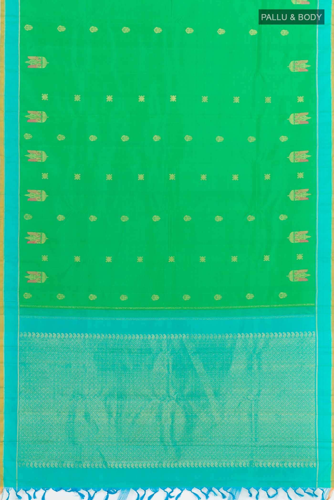Green Dual Tone Kanchipuram Silk Saree