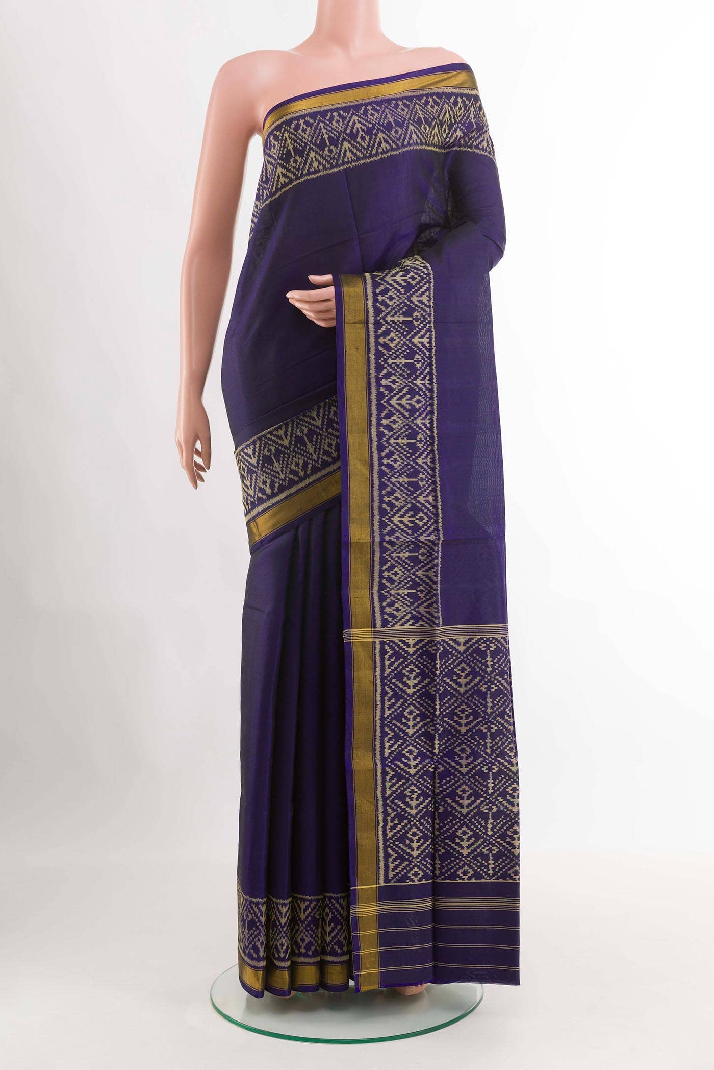Navy Blue Rajkot Patola Silk Saree