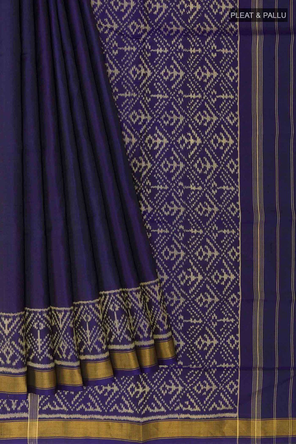 Navy Blue Rajkot Patola Silk Saree