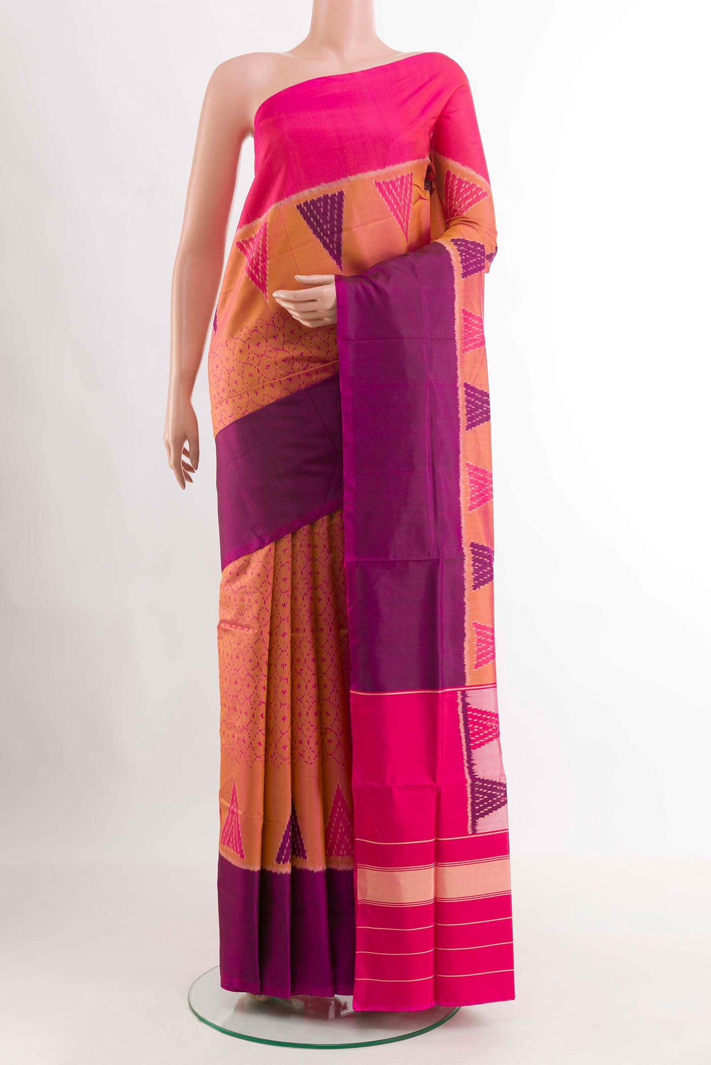 Brick Orange Rajkot Patola Silk Saree