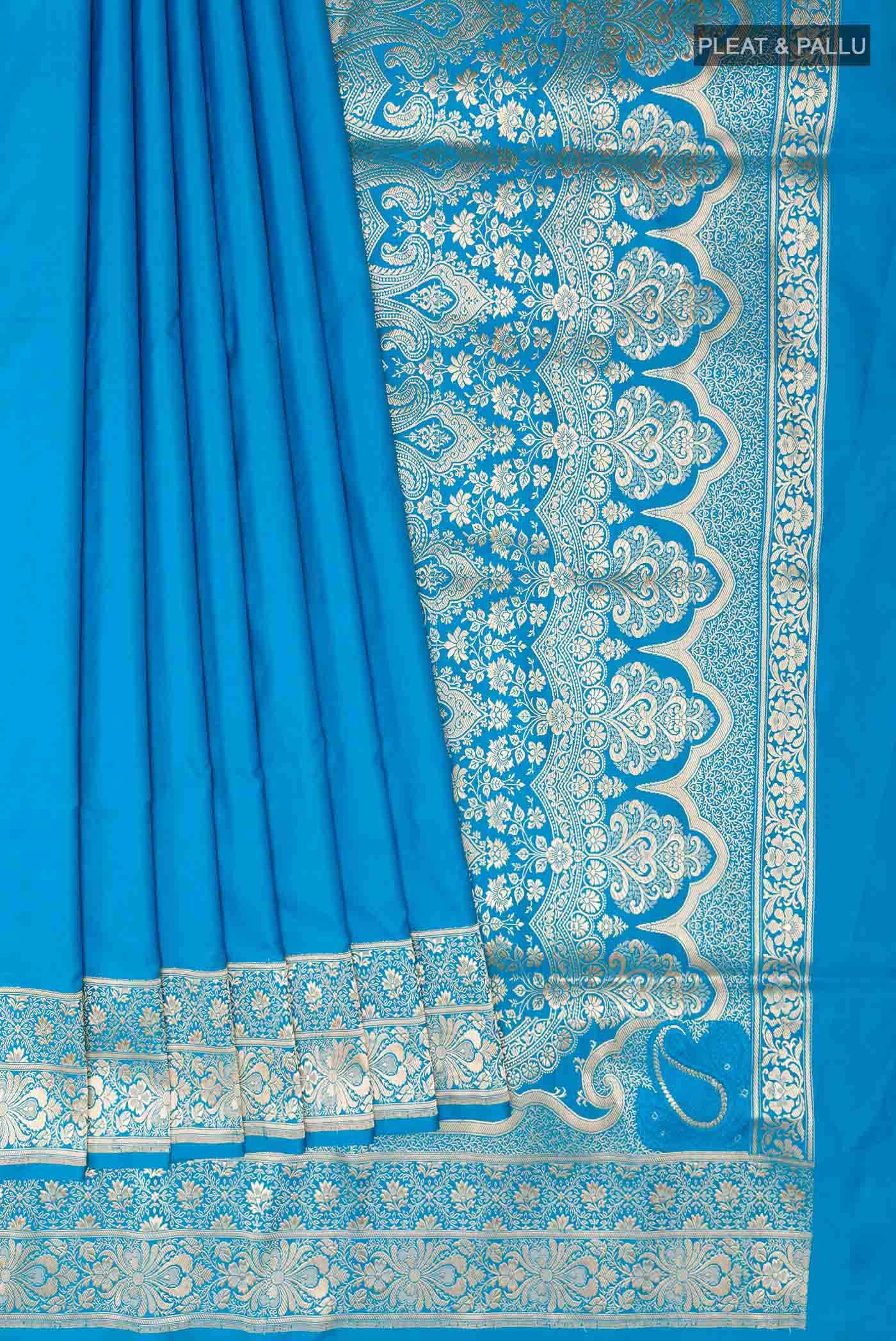 Blue Banarasi Silk Saree