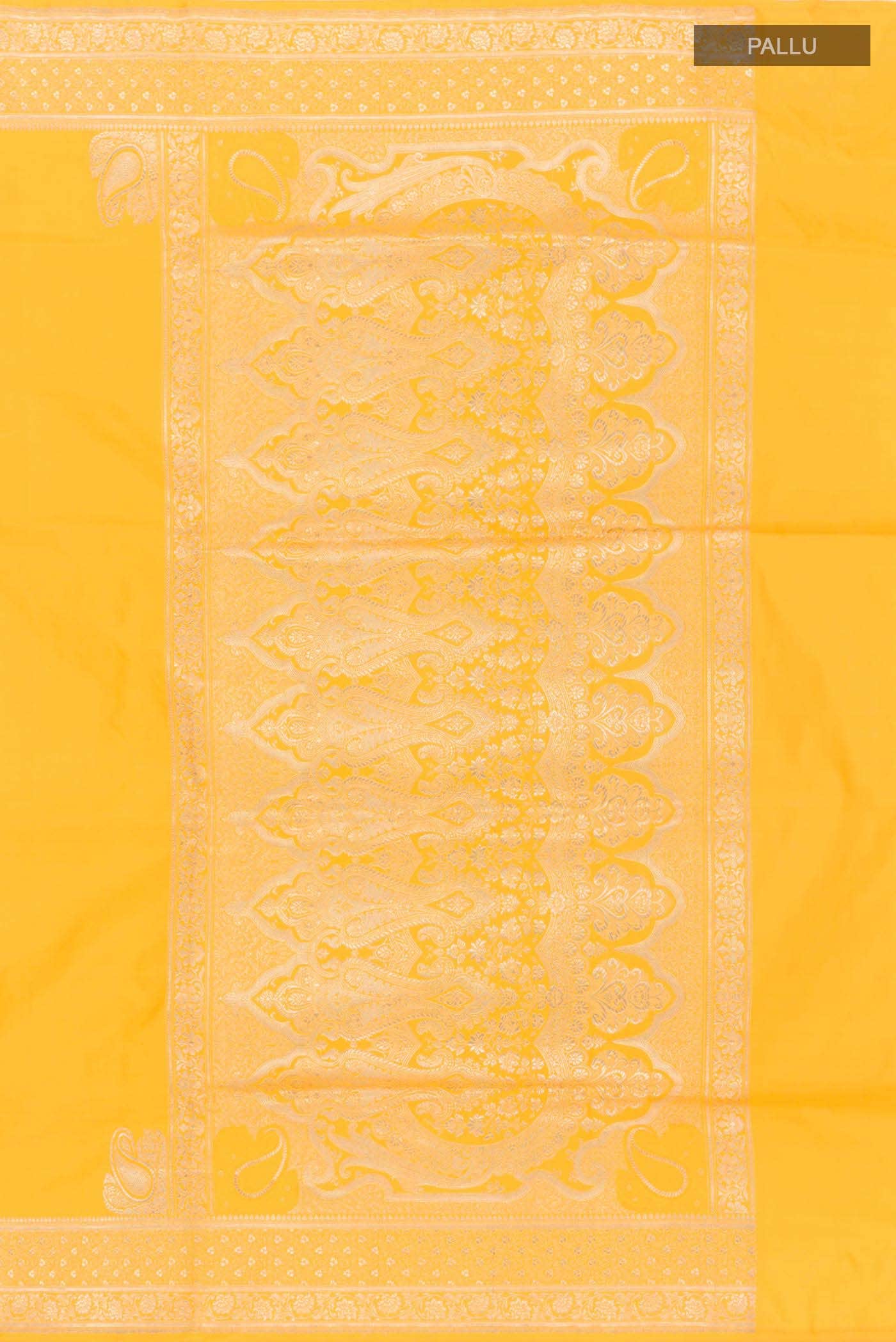 Yellow Banarasi Silk Saree