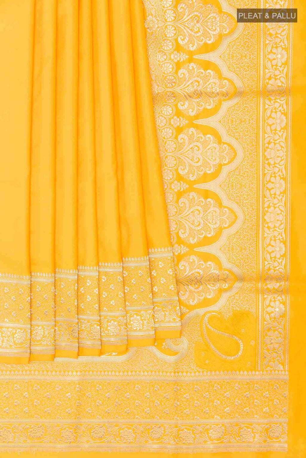 Yellow Banarasi Silk Saree